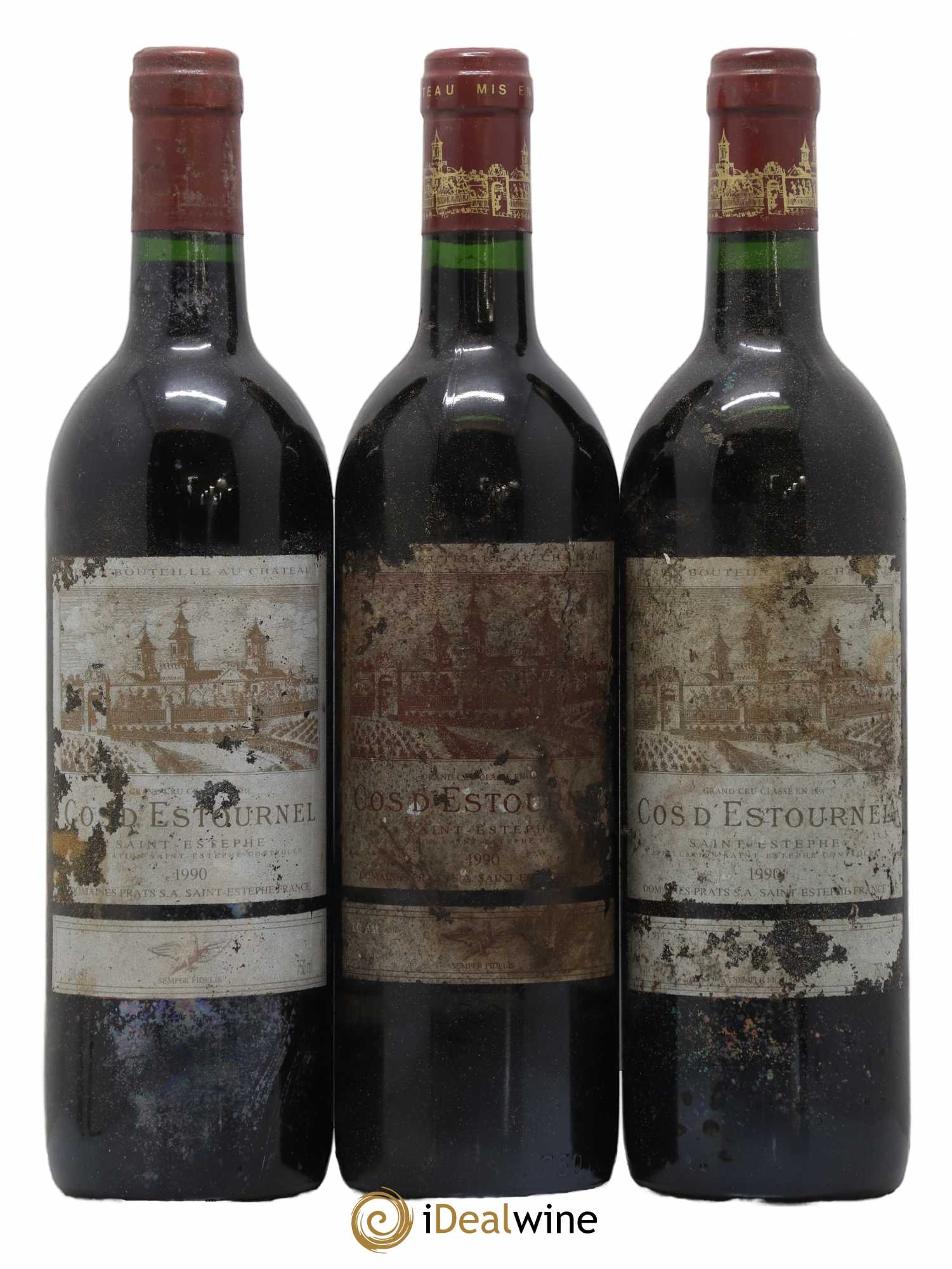 Cos d'Estournel 2ème Grand Cru Classé 1990 - Lot of 3 bottles - 0