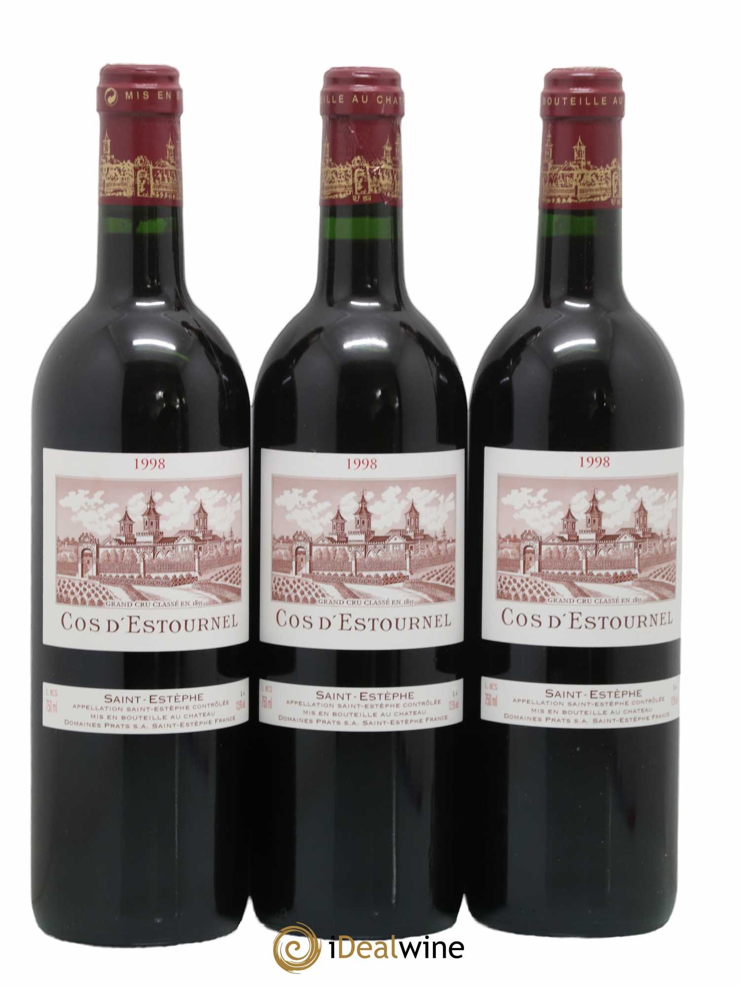 Cos d'Estournel 2ème Grand Cru Classé  1998 - Lot de 3 bouteilles - 0