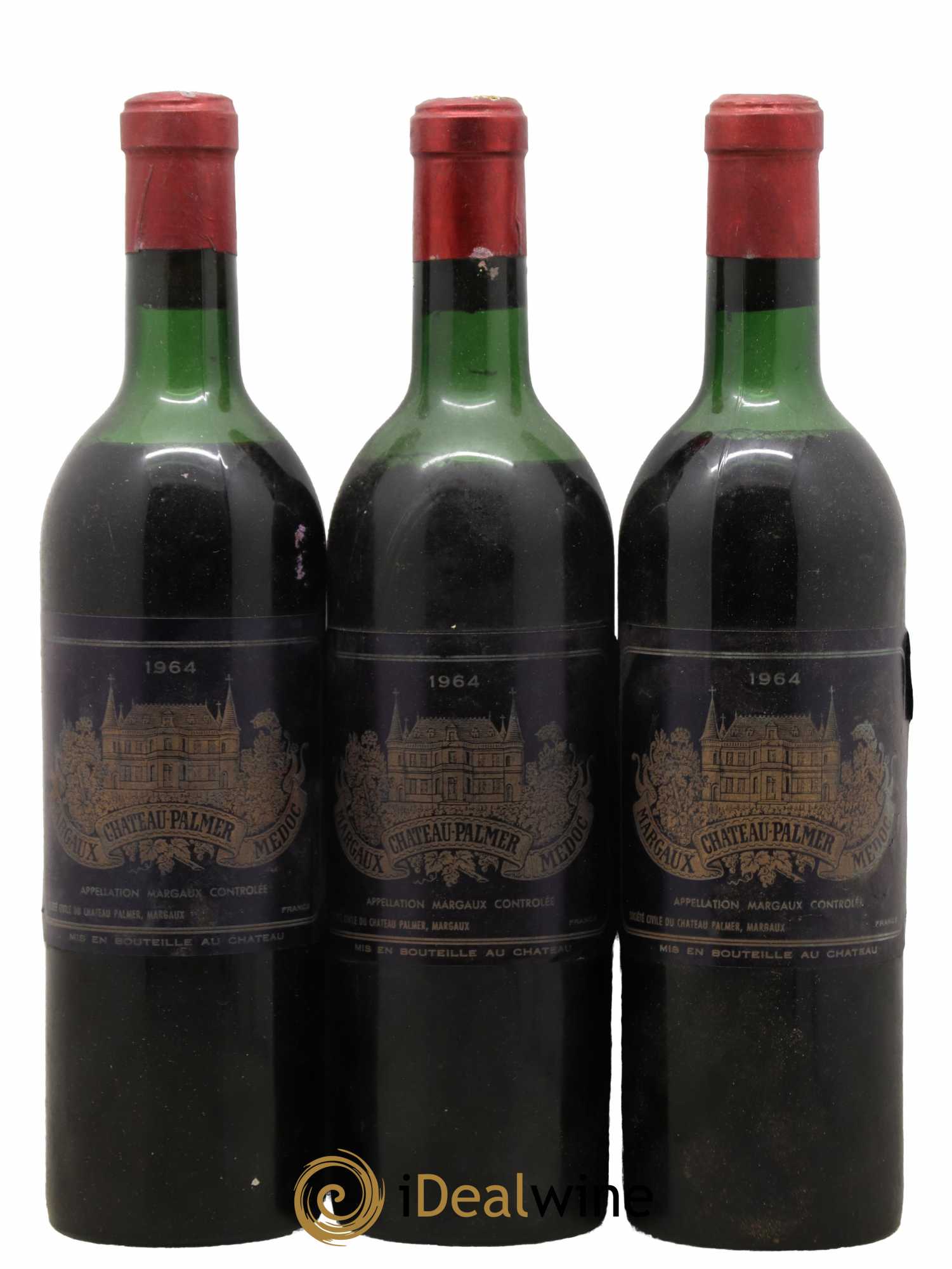 Château Palmer 3ème Grand Cru Classé 1964 - Lot of 3 bottles - 0