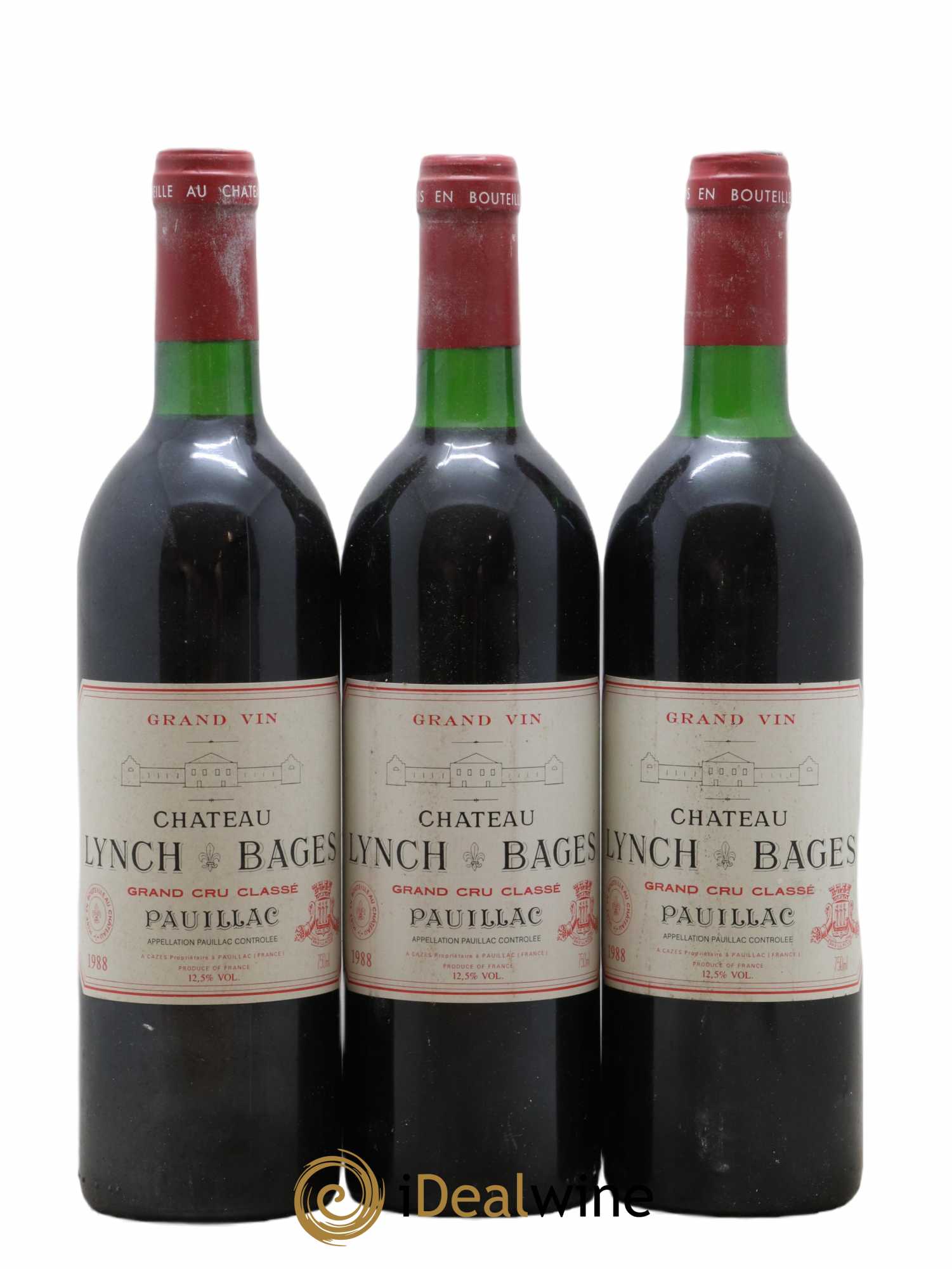 Château Lynch Bages 5ème Grand Cru Classé  1988 - Lot de 3 bouteilles - 0