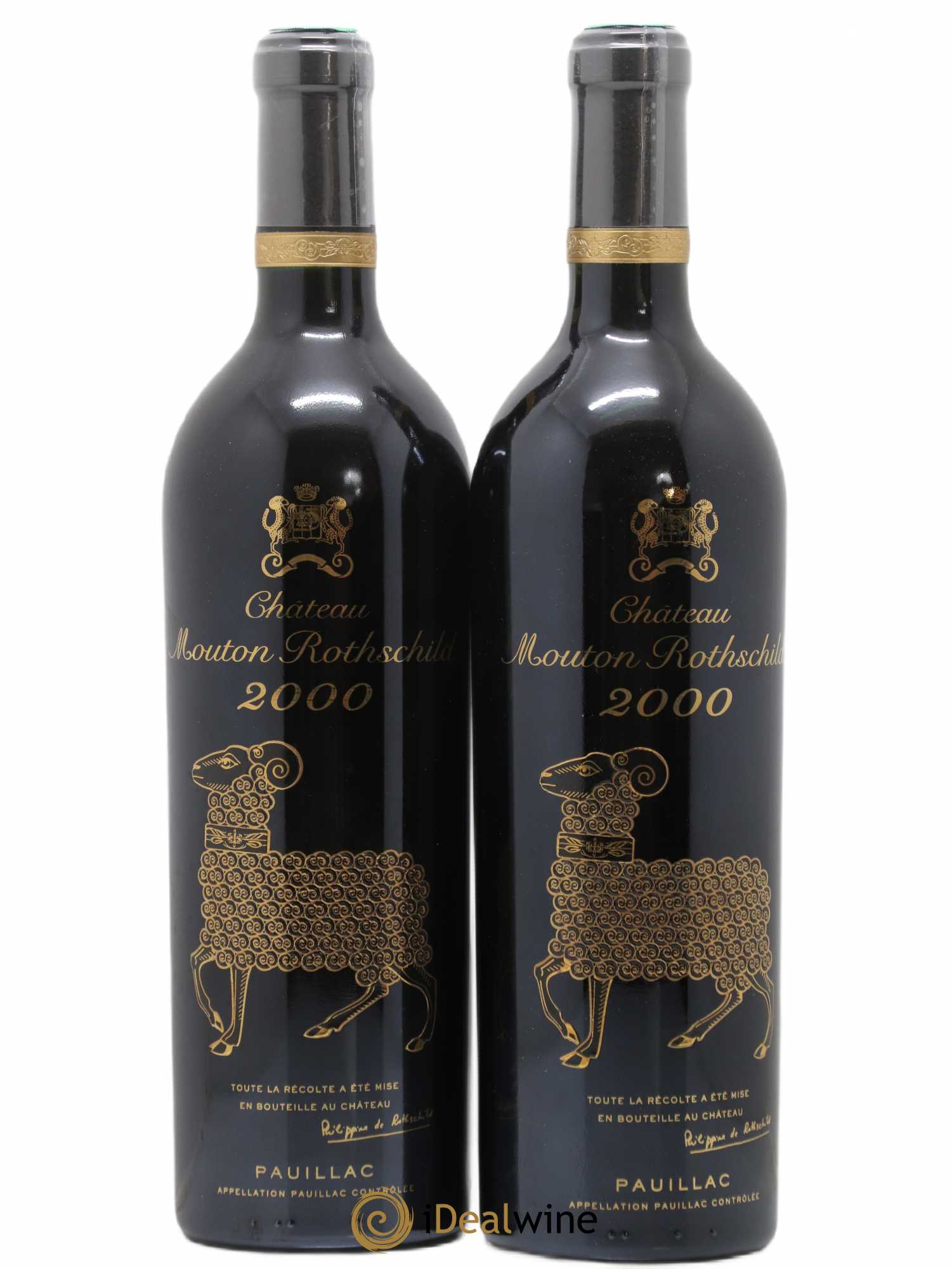 Château Mouton Rothschild 1er Grand Cru Classé  2000 - Lot de 2 bouteilles - 0