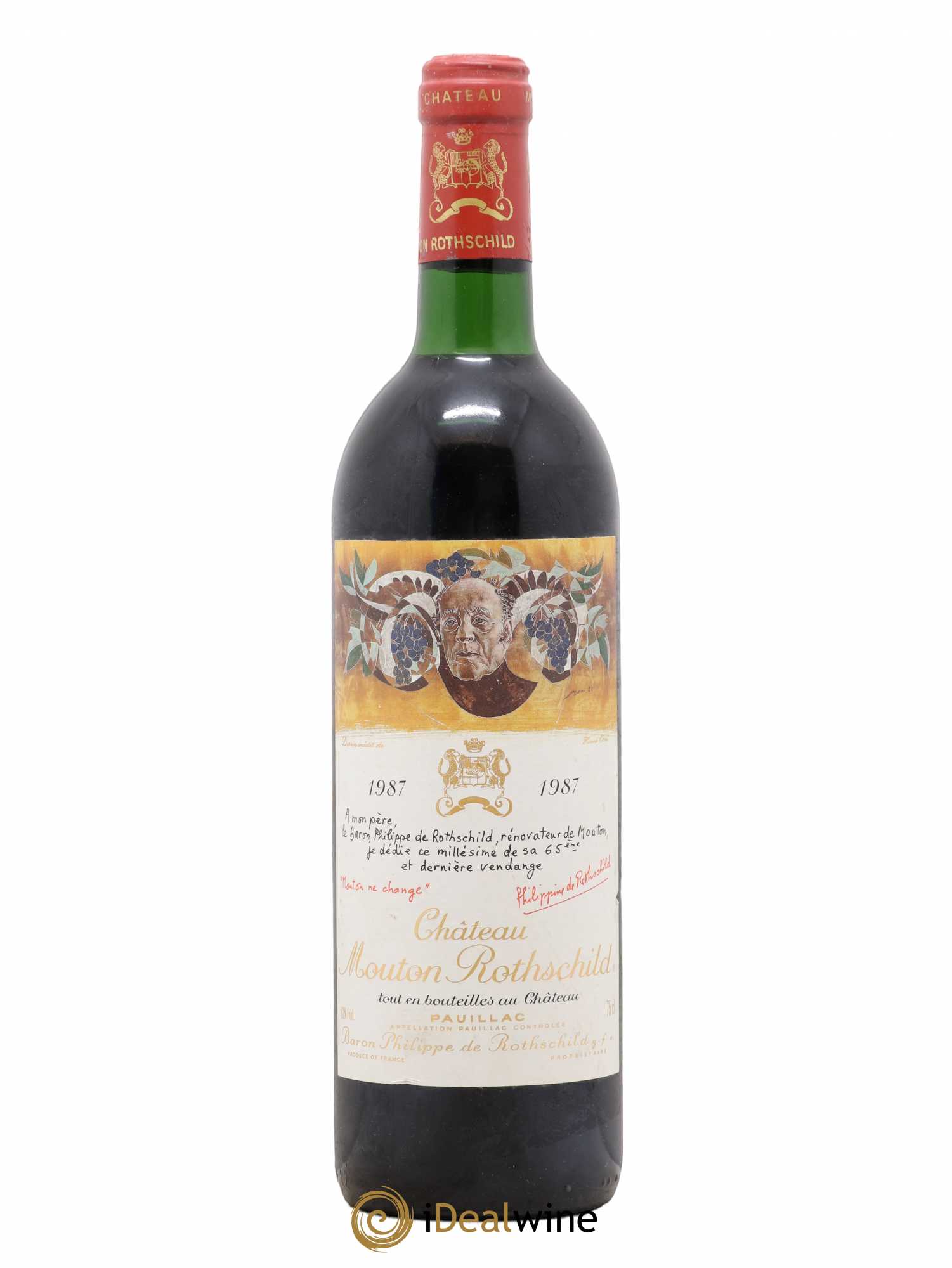 Château Mouton Rothschild 1er Grand Cru Classé 1987 - Lot de 1 bouteille - 0