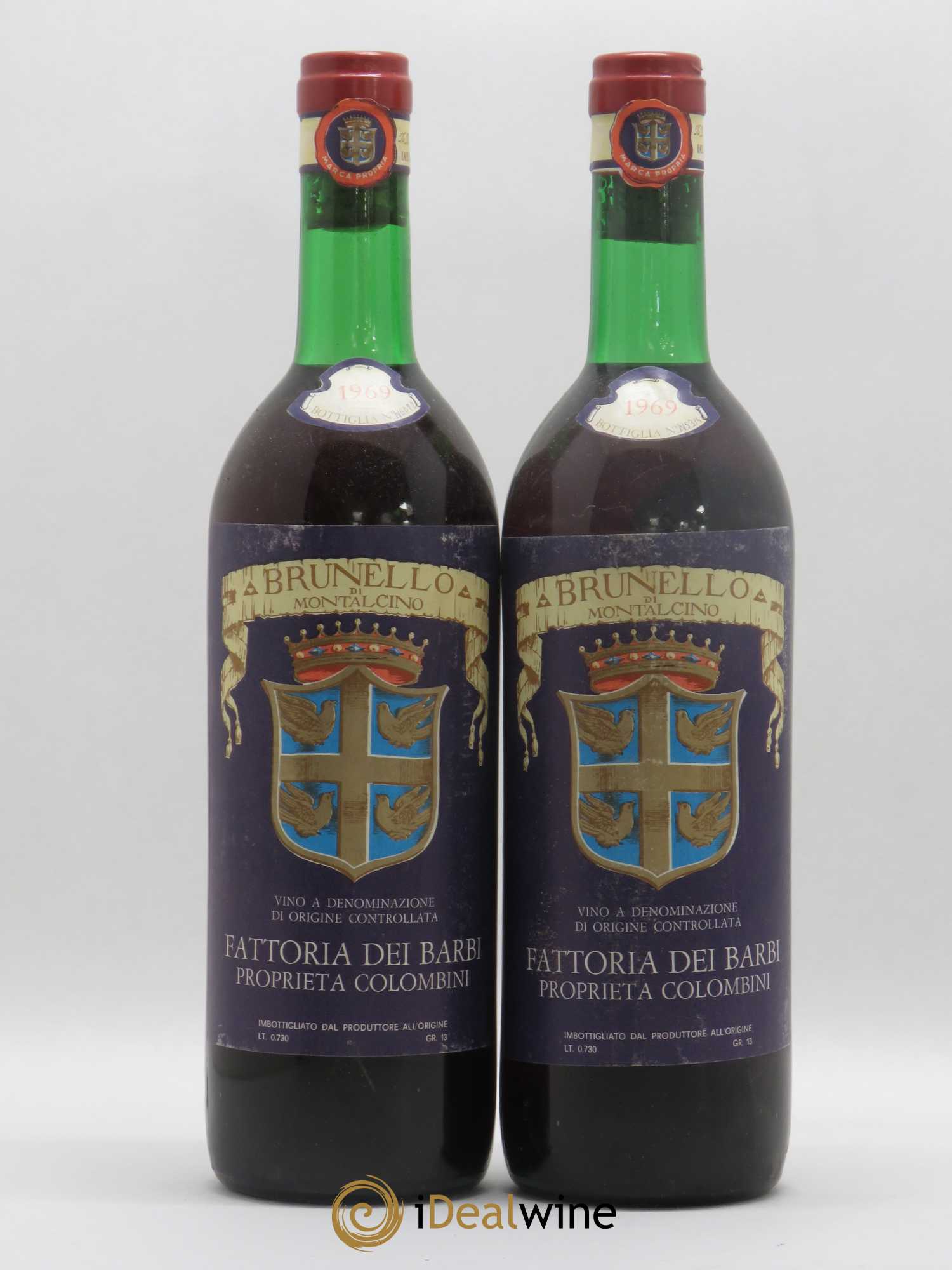 Brunello di Montalcino DOCG Torchio D'Oro Fattoria Dei Barbi Brunello Di Montalcino 1969 - Lot of 2 bottles - 0