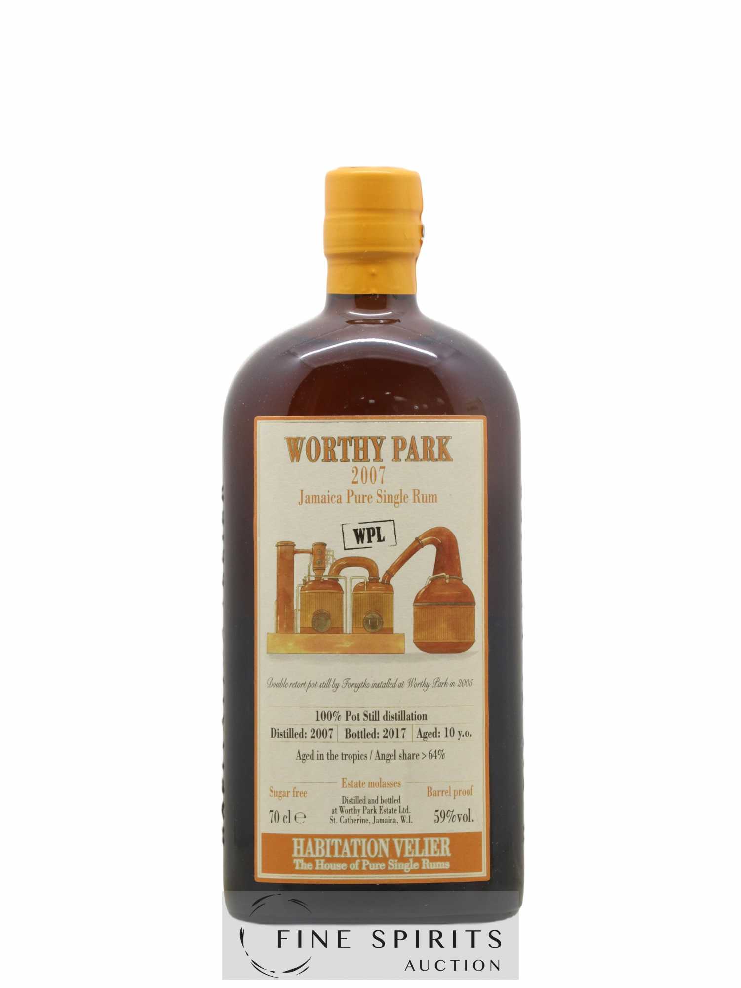 Worthy Park 10 years 2007 Of. WPL bottled 2017 Habitation Velier  (no reserve) - Lot of 1 bottle - 1