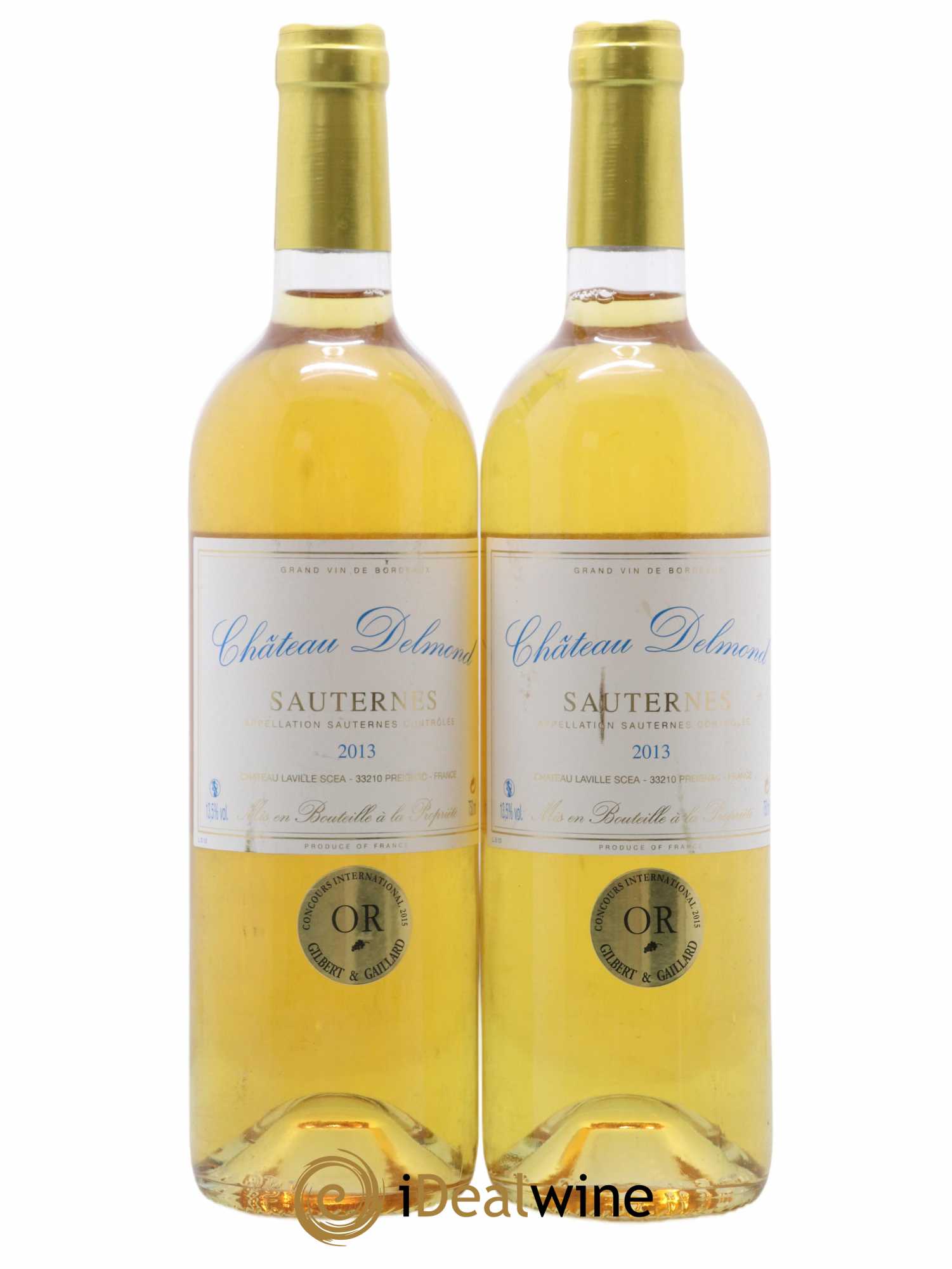 Sauternes Château Delmond (sans prix de réserve) 2013 - Lot de 2 bouteilles - 0