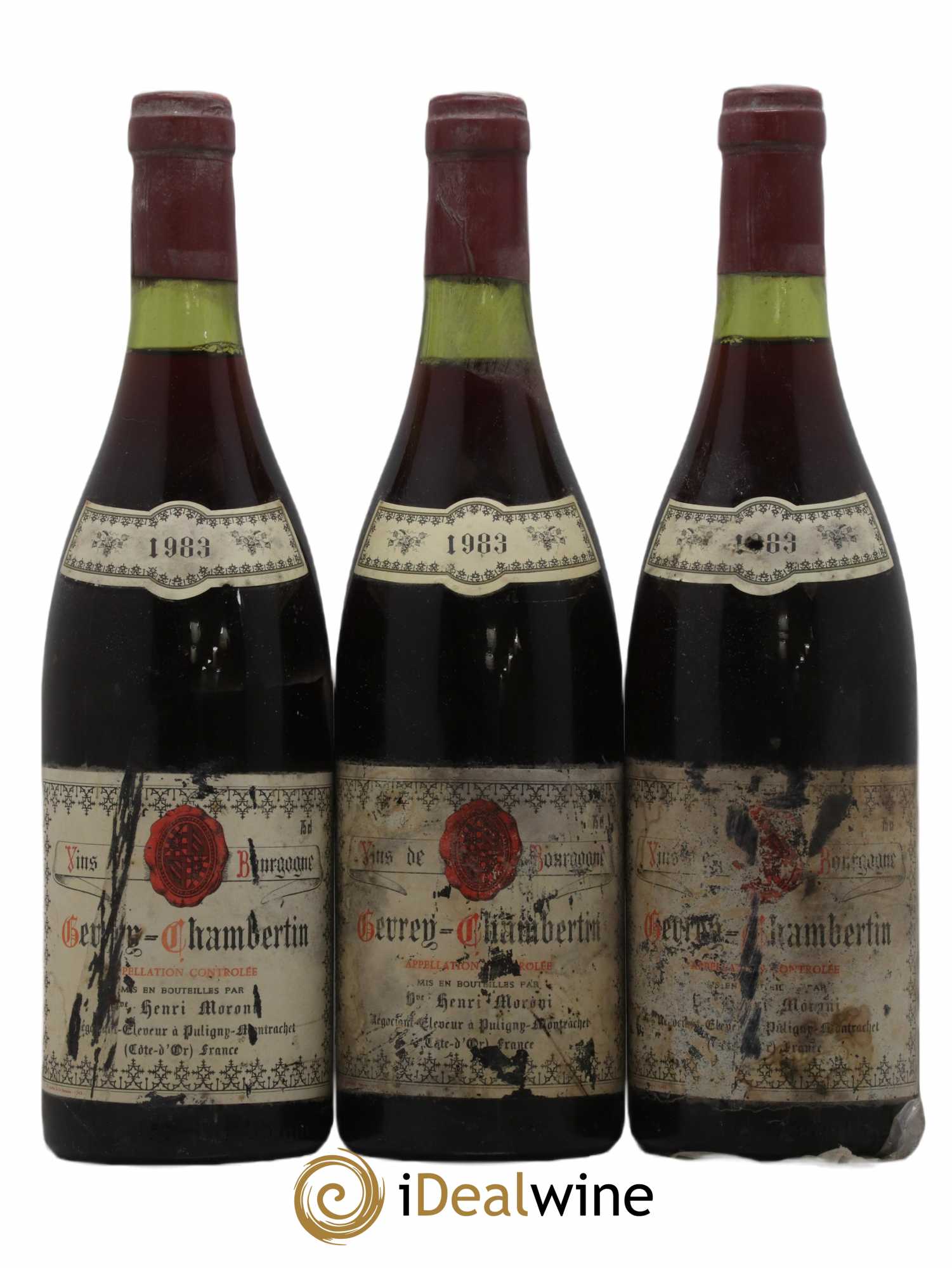 Gevrey-Chambertin Henri Moroni 1983 - Lot de 3 bouteilles - 0