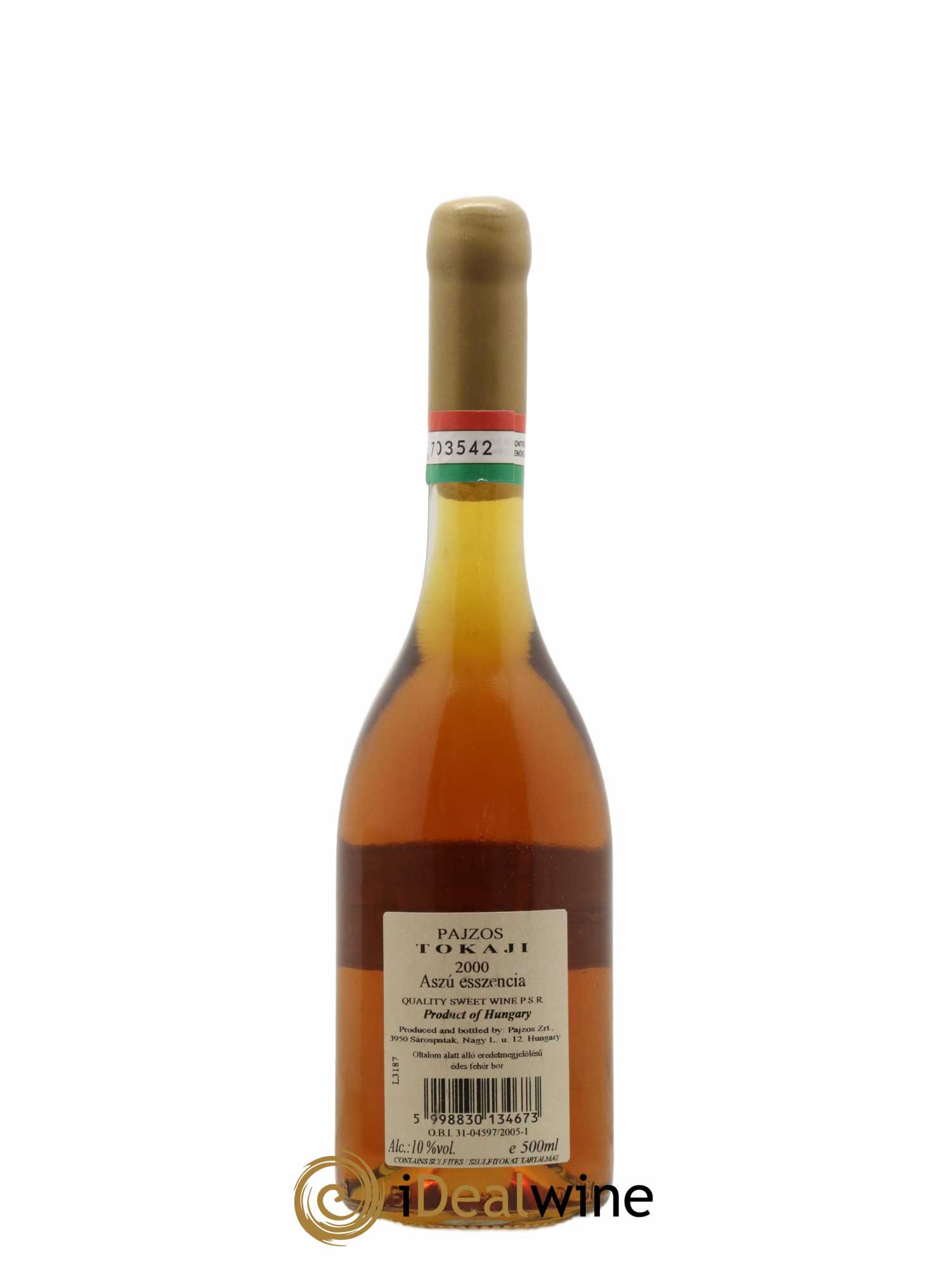 Tokaji Aszu Esszencia Chateau Pajzos 50cl 2000 - Lot de 1 bouteille - 1