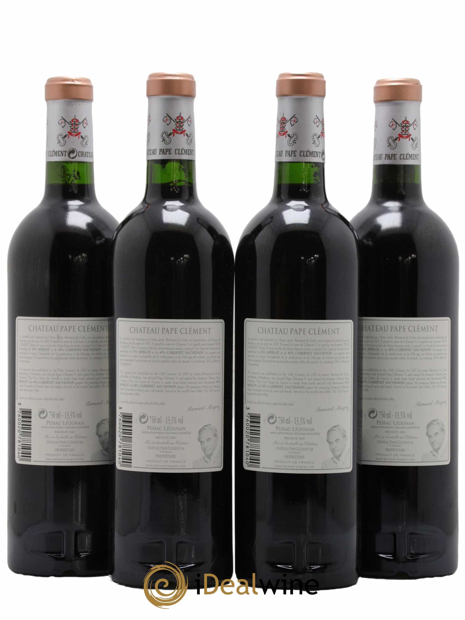 Château Pape Clément Cru Classé de Graves 2005 - Lot de 4 bouteilles - 1