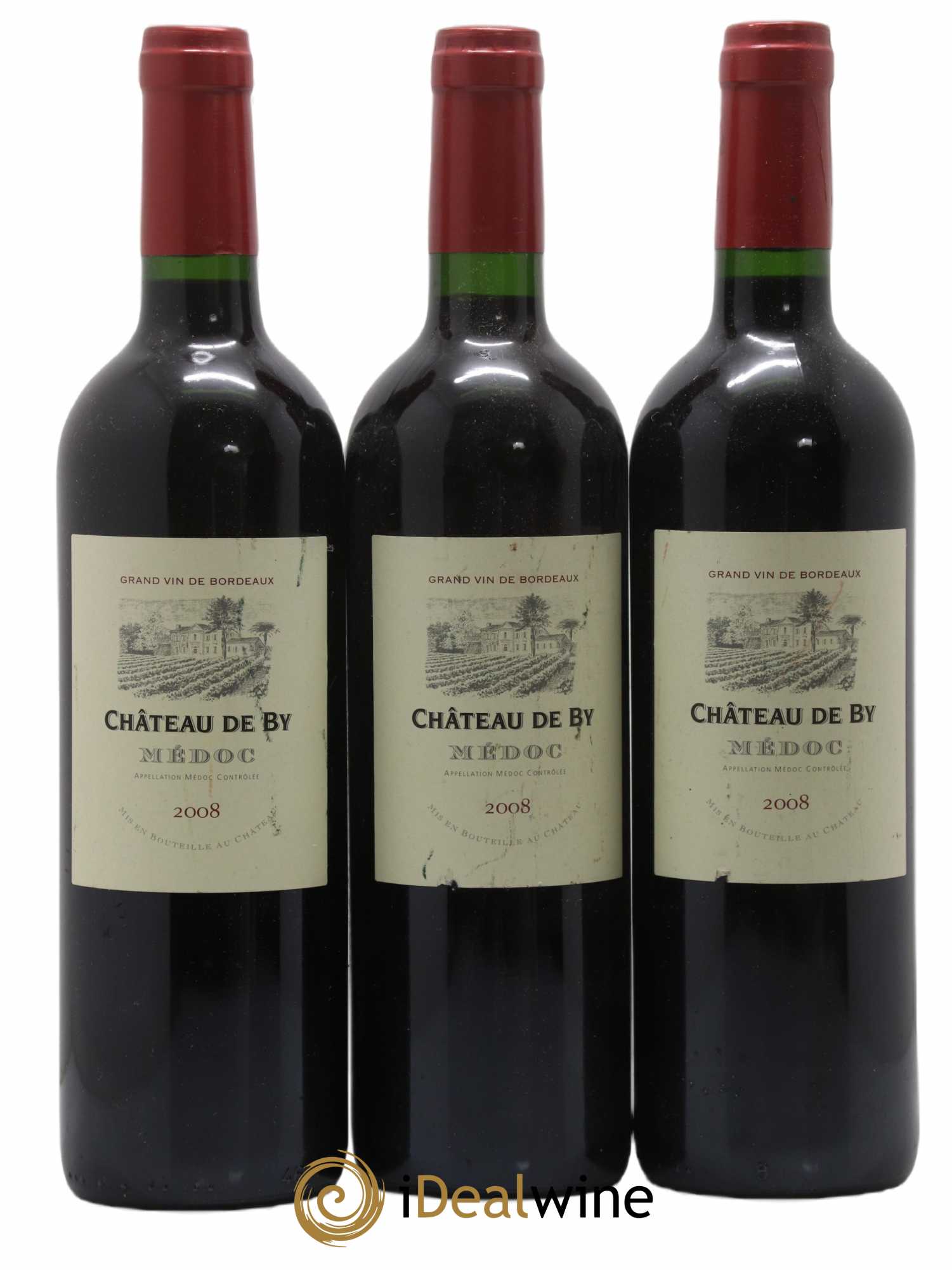 Médoc Château de By 2008 - Lotto di 3 bottiglie - 0