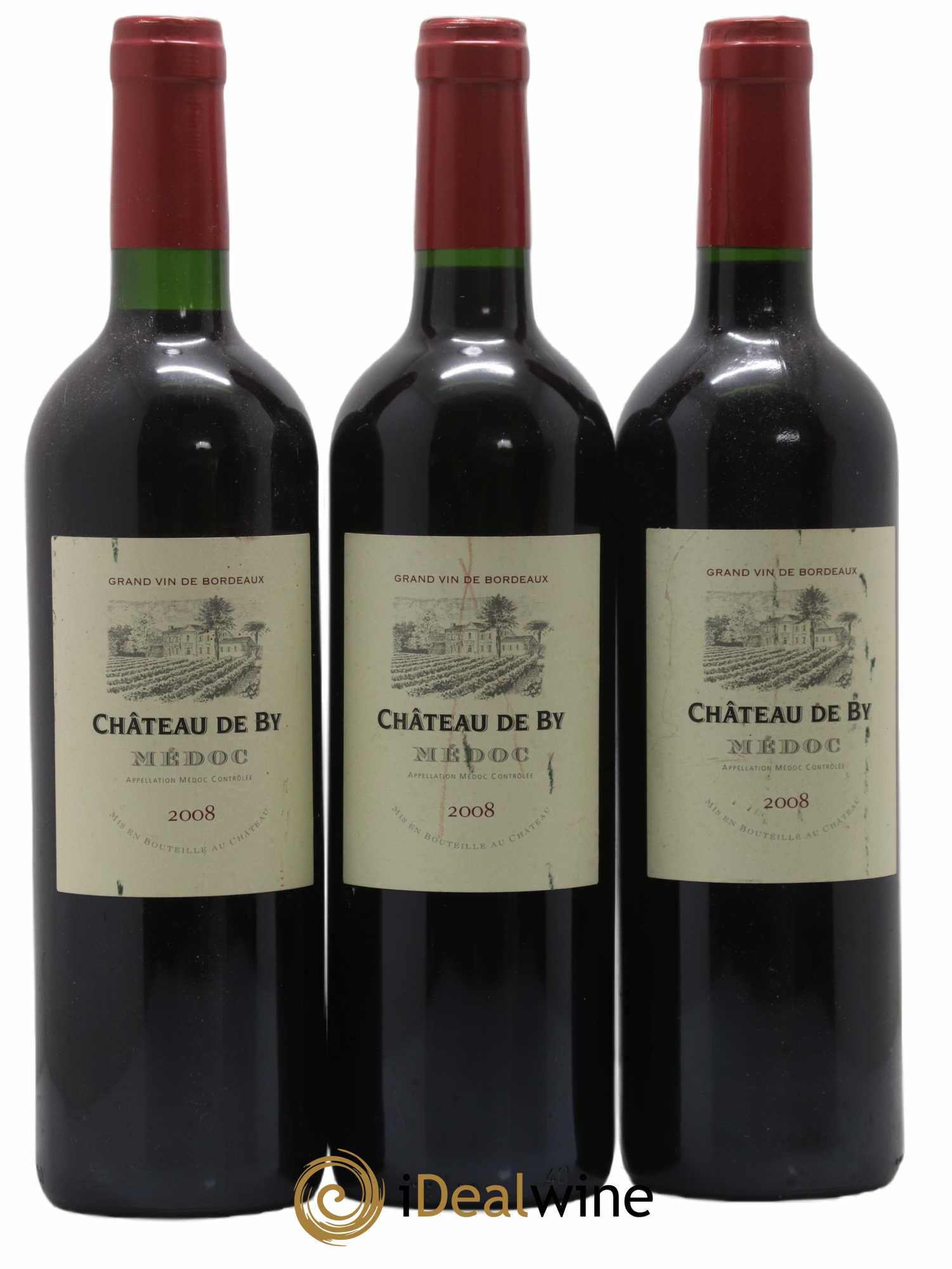 Médoc Château de By 2008 - Lotto di 3 bottiglie - 0