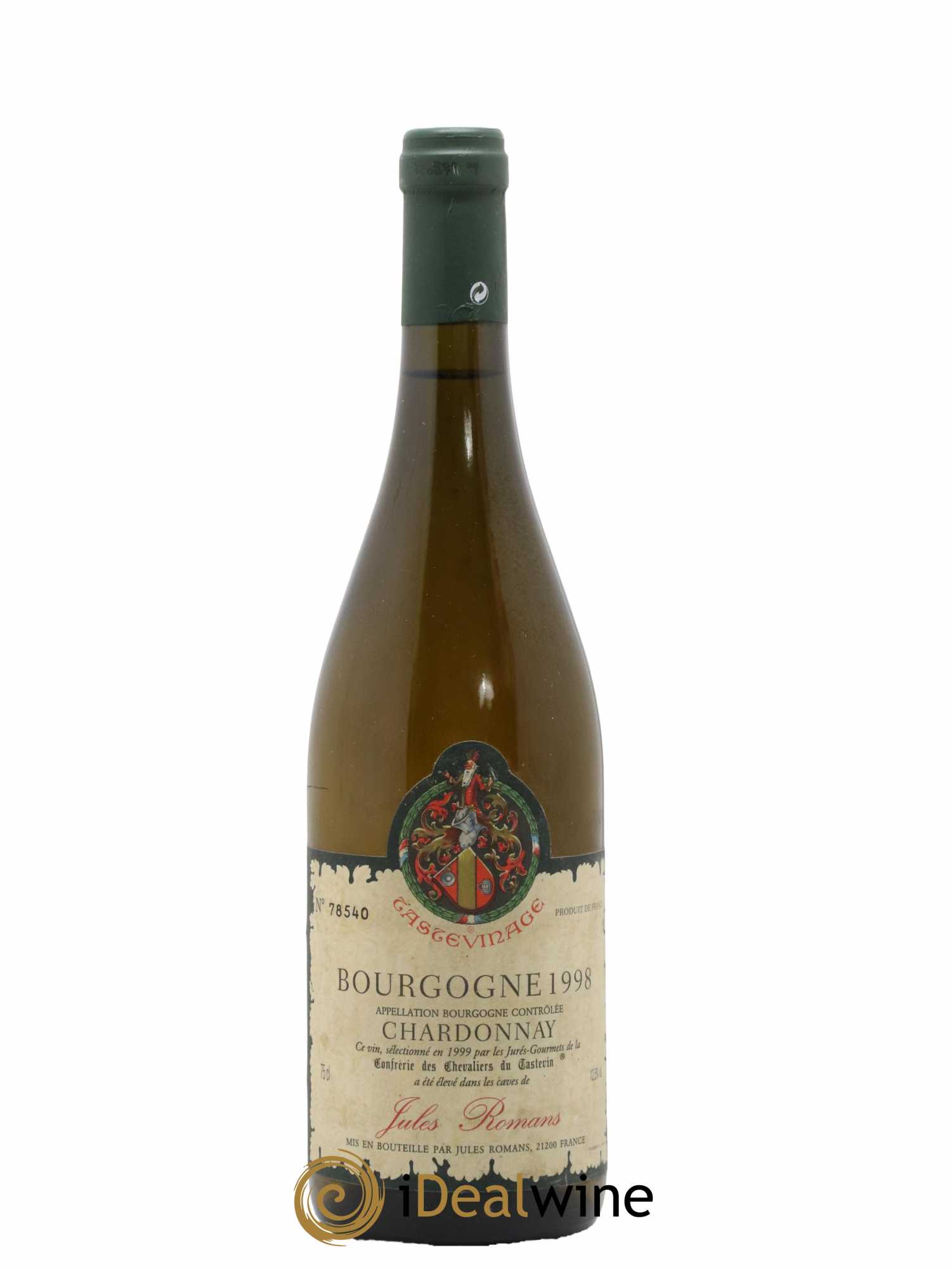 Bourgogne Chardonnay Confrerie Des Chevaliers Du Tastevin Jules Romans 1998 - Lot de 1 bouteille - 0