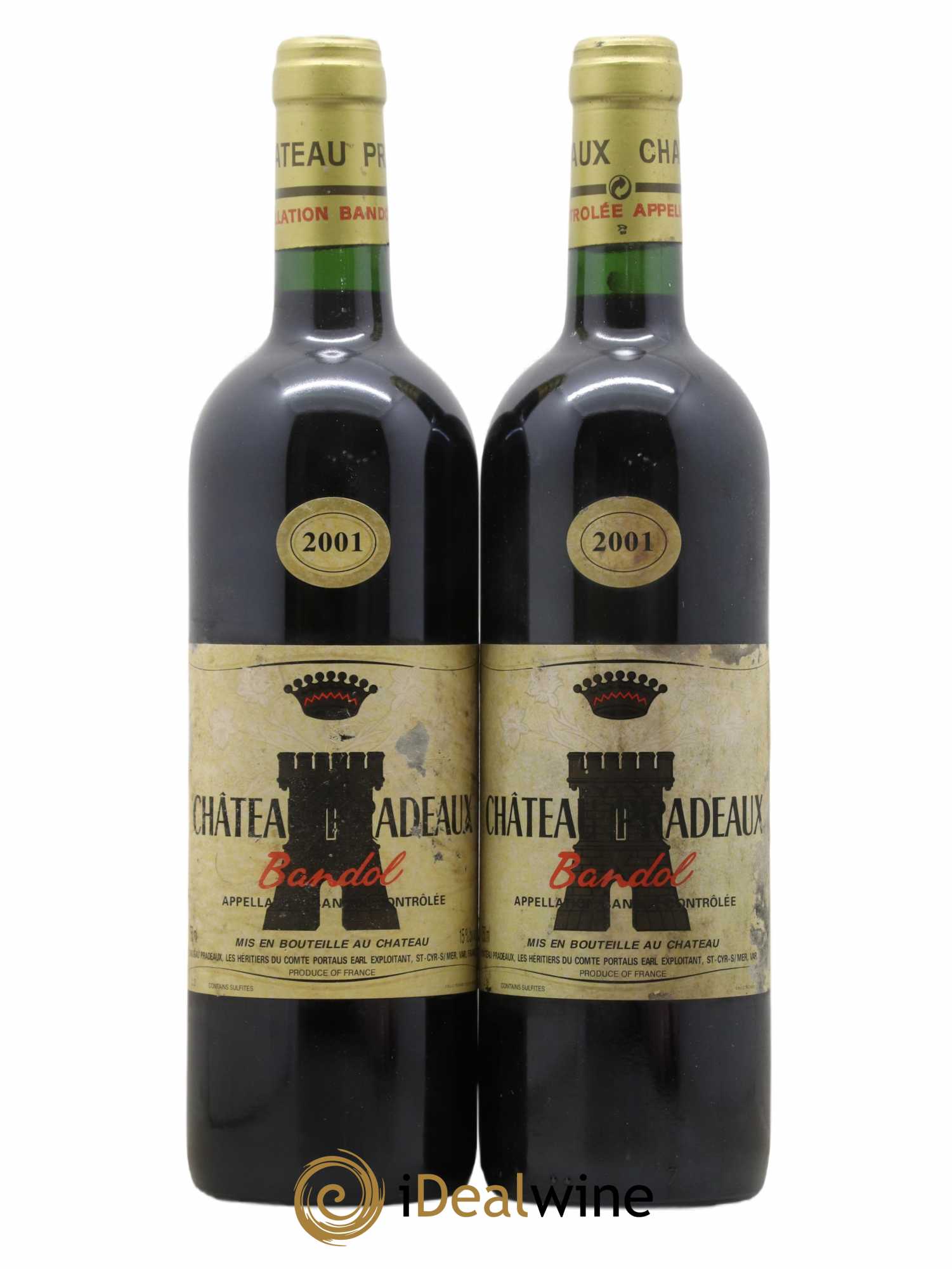 Bandol Château Pradeaux Famille Portalis 2001 - Lotto di 2 bottiglie - 0