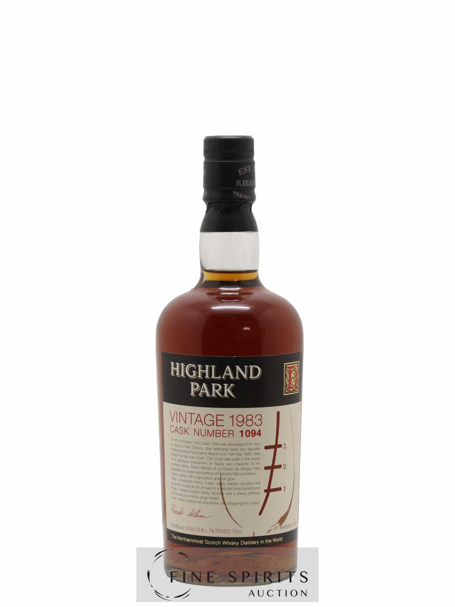 Highland Park 1983 Of. Cask n°1094 - One of 588 - bottled 2002 - Lot of 1 bottle - 1