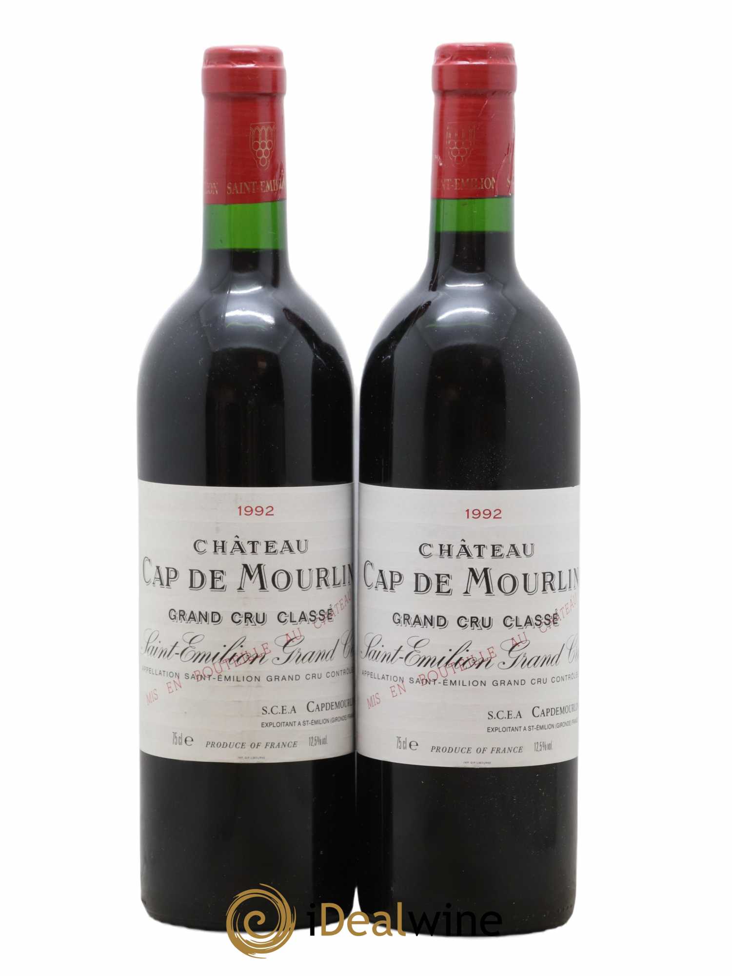 Château Cap de Mourlin Grand Cru Classé 1992 - Lot de 2 bouteilles - 0