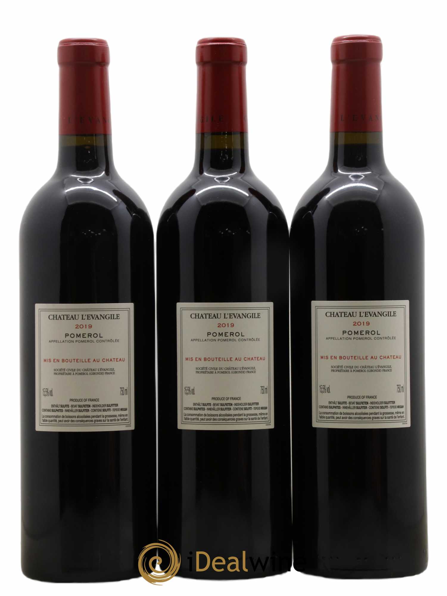 Château l' Évangile  2019 - Lot of 3 bottles - 1