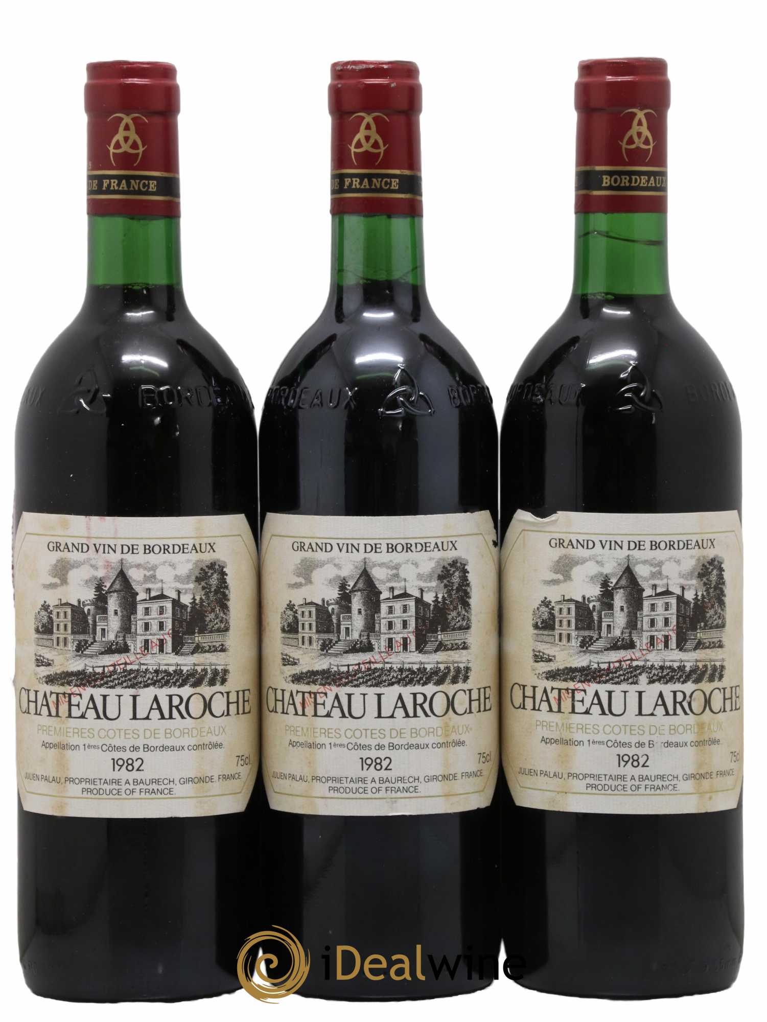 Premières Côtes de Bordeaux Château Laroche (no reserve) 1982 - Lot of 3 bottles - 0