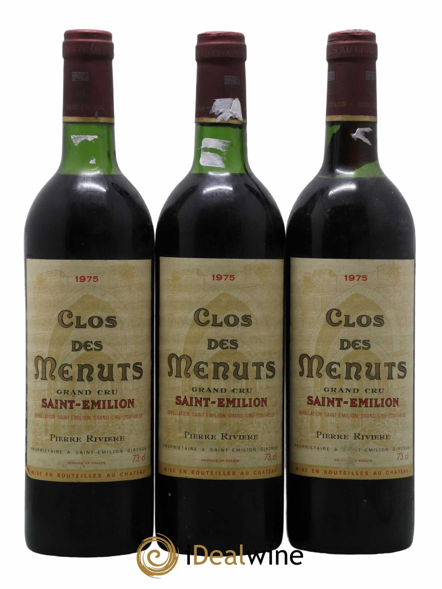 Saint-Émilion Grand Cru Clos des Menuts 1975 - Lot of 3 bottles - 0