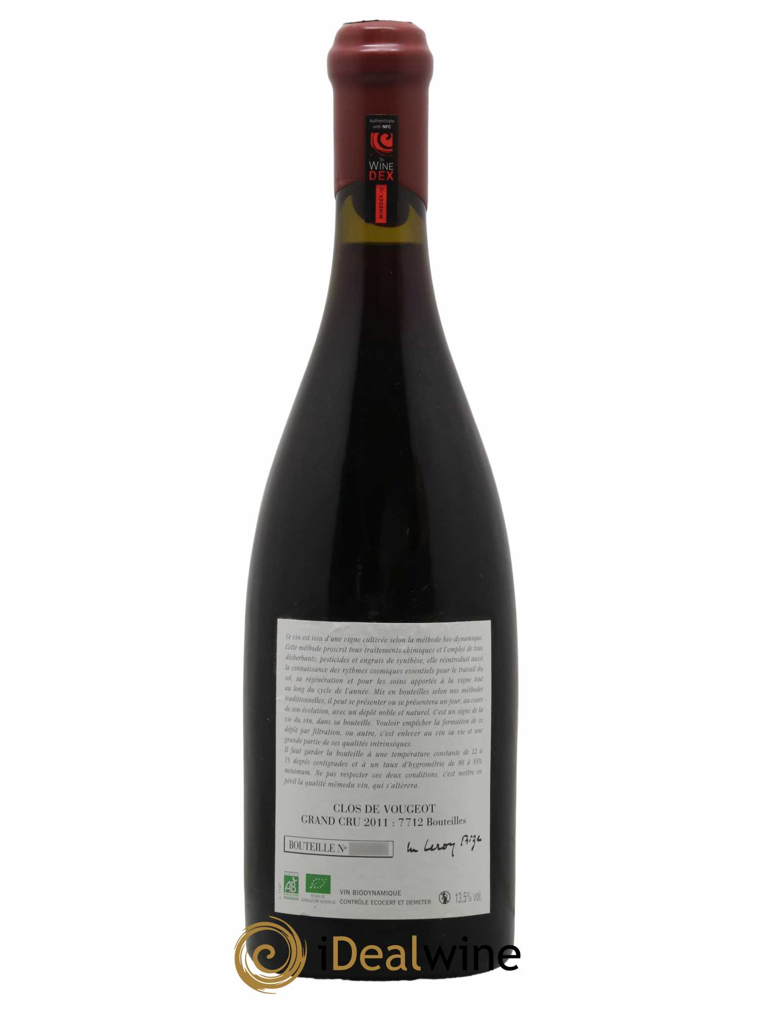 Clos de Vougeot Grand Cru Leroy (Domaine) 2011 - Lotto di 1 bottiglia - 1