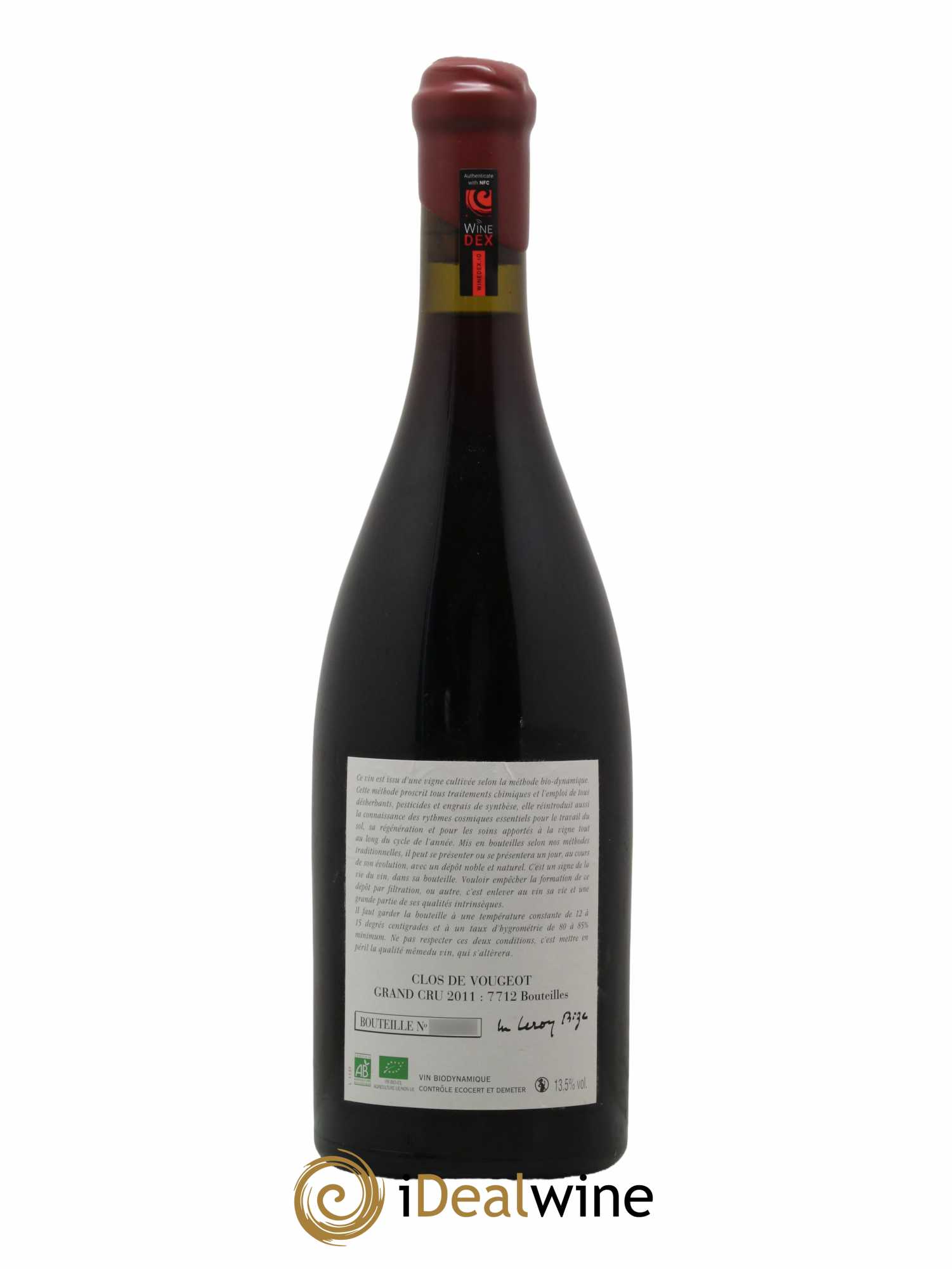 Clos de Vougeot Grand Cru Leroy (Domaine) 2011 - Lotto di 1 bottiglia - 1