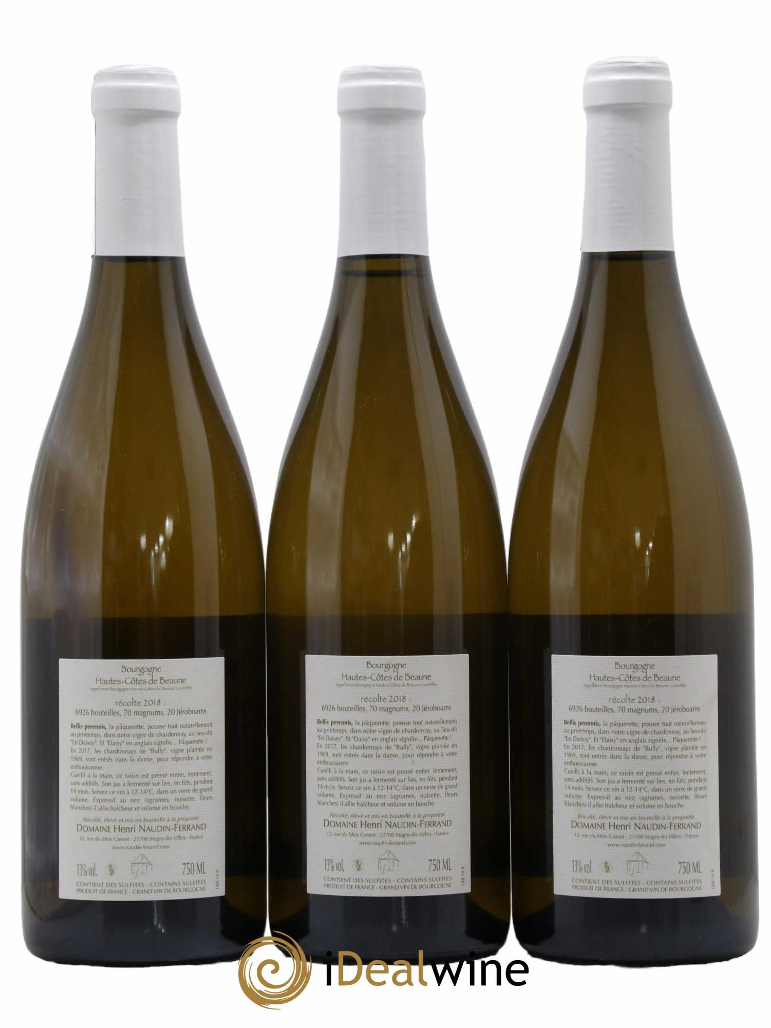 Hautes Côtes de Beaune Bellis Perennis Naudin-Ferrand (Domaine) 2018 - Lot of 3 bottles - 1