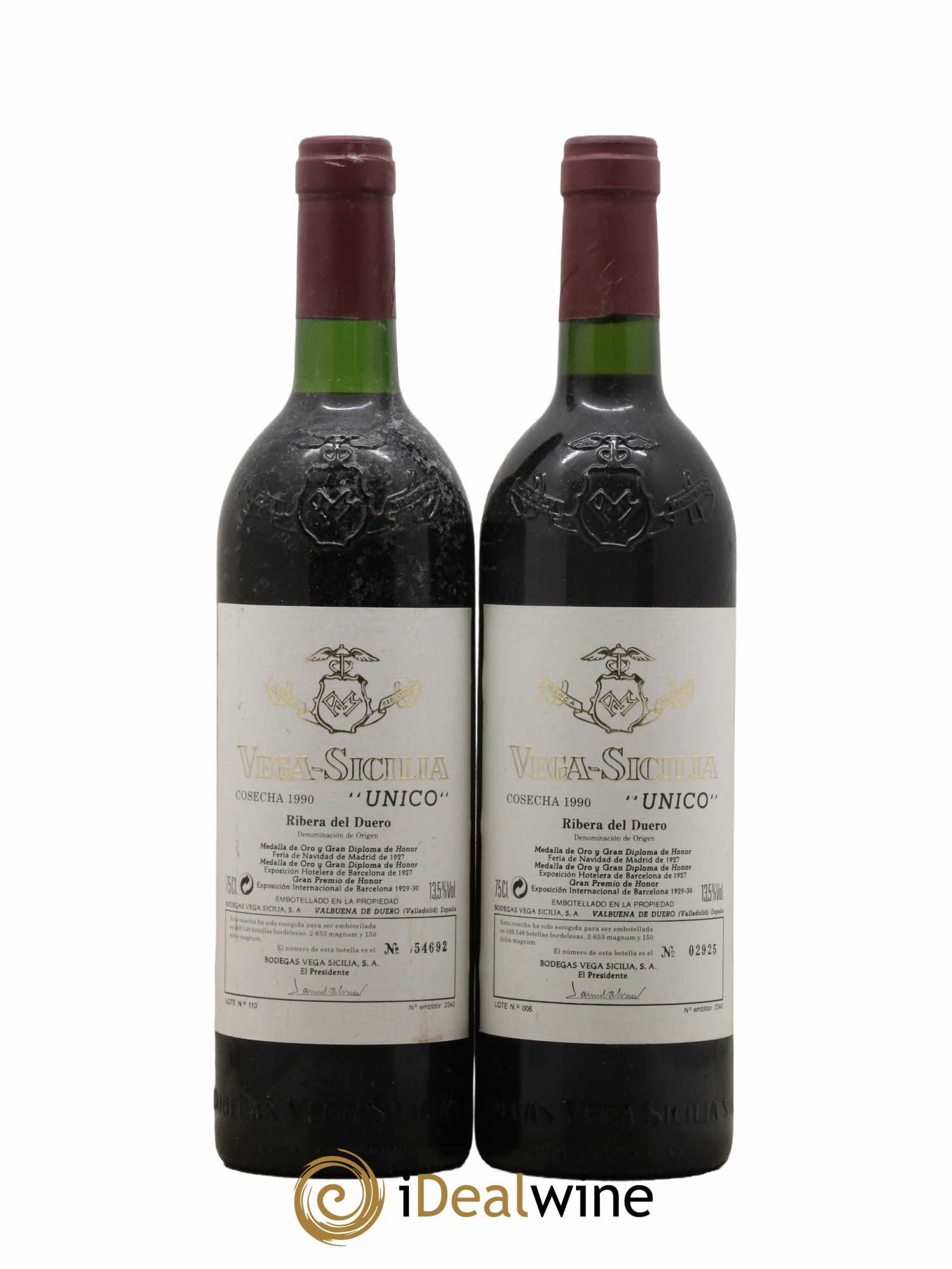 Ribera Del Duero DO Vega Sicilia Unico Famille Alvarez  1990 - Lot de 2 bouteilles - 0