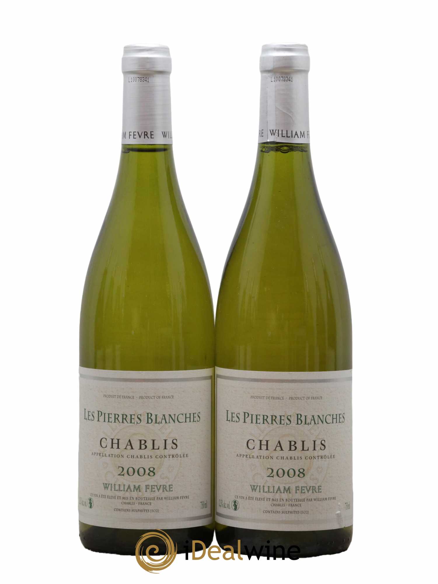 Chablis William Fèvre Les Pierres Blanches 2008 - Lot de 2 bouteilles - 0