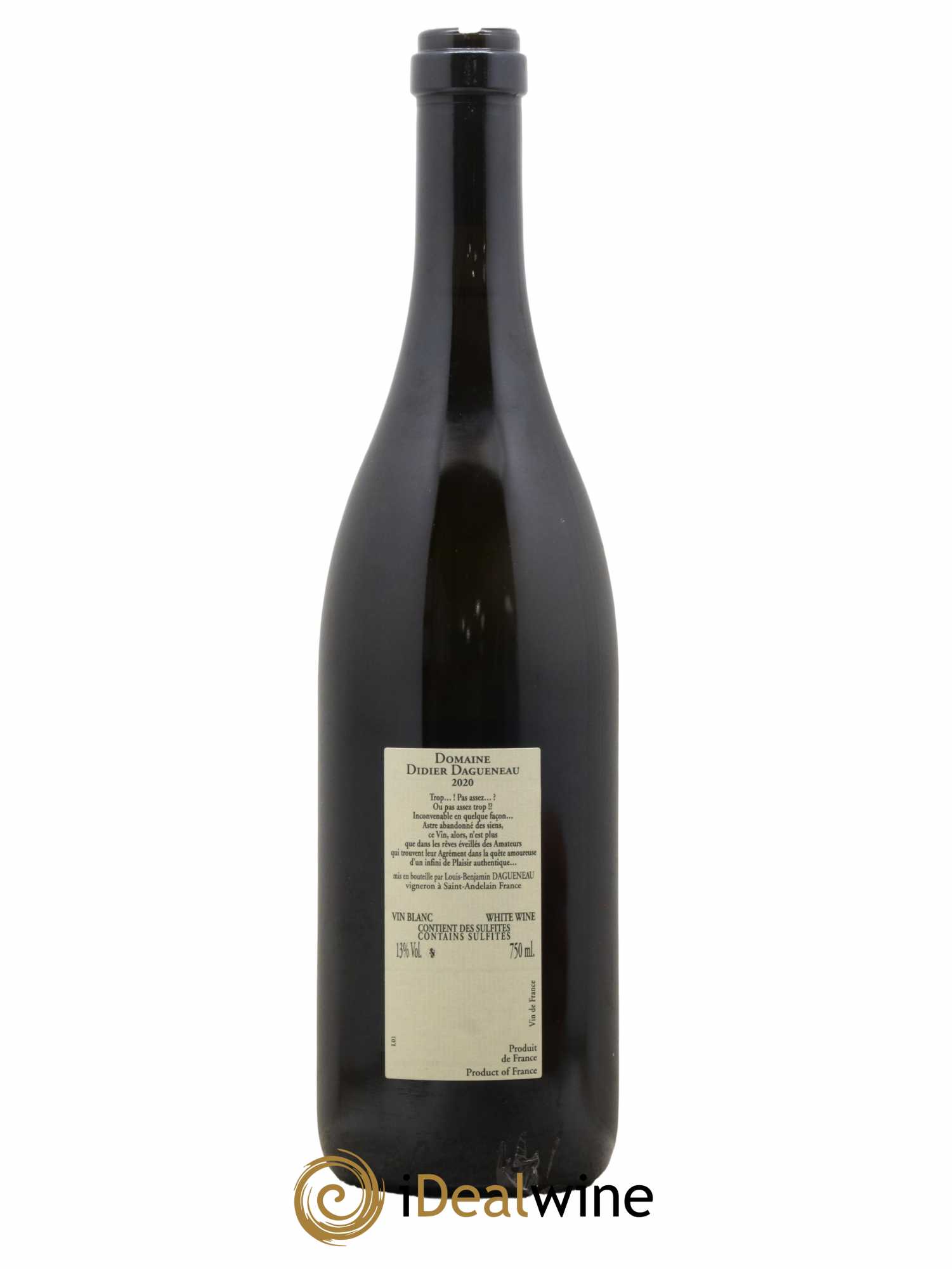 Vin de France Blanc Etc Dagueneau (Domaine Didier - Louis-Benjamin) 2020 - Lotto di 1 bottiglia - 1