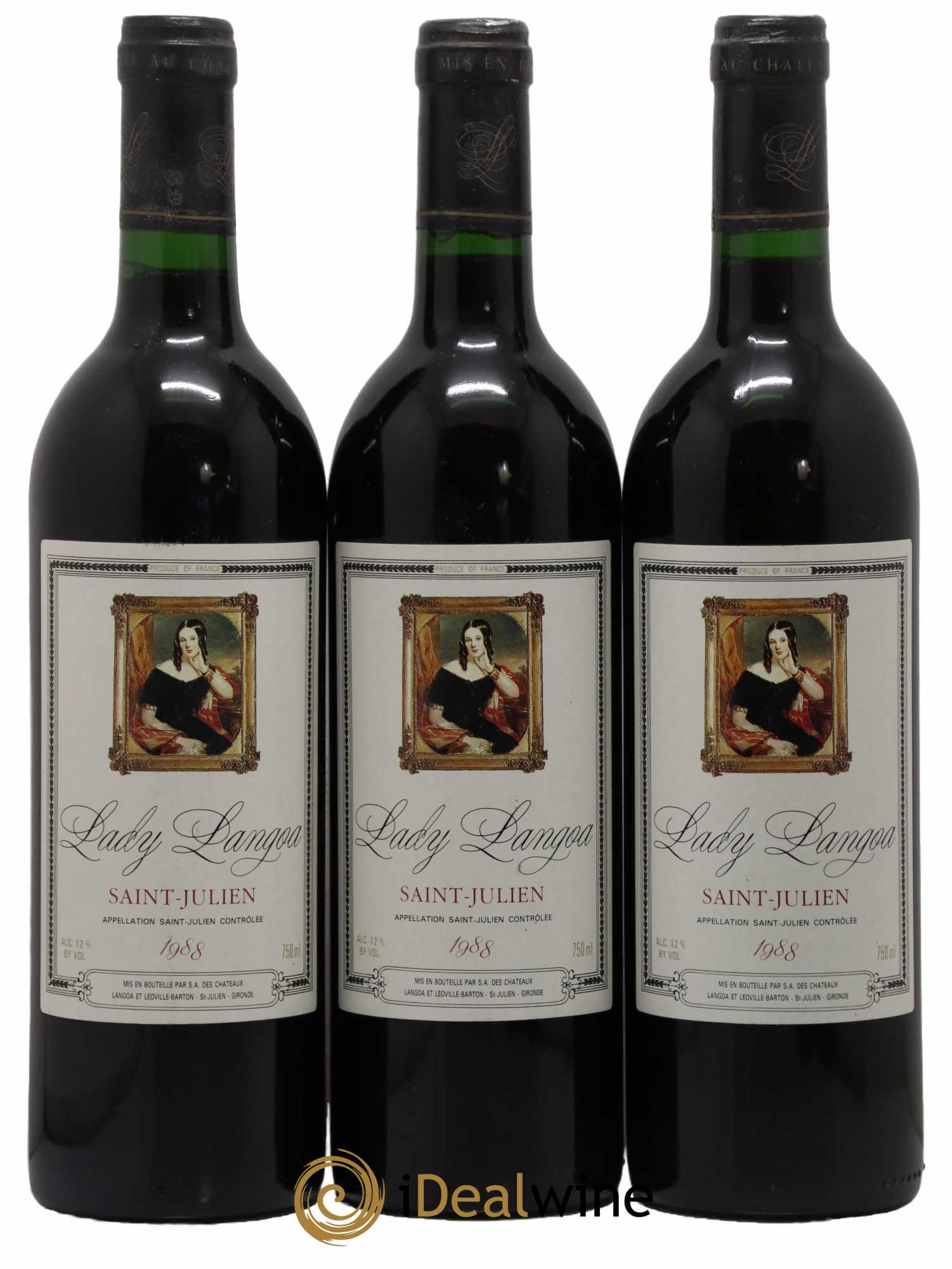 Saint-Julien Lady Langoa 1988 - Lot de 3 bouteilles - 0