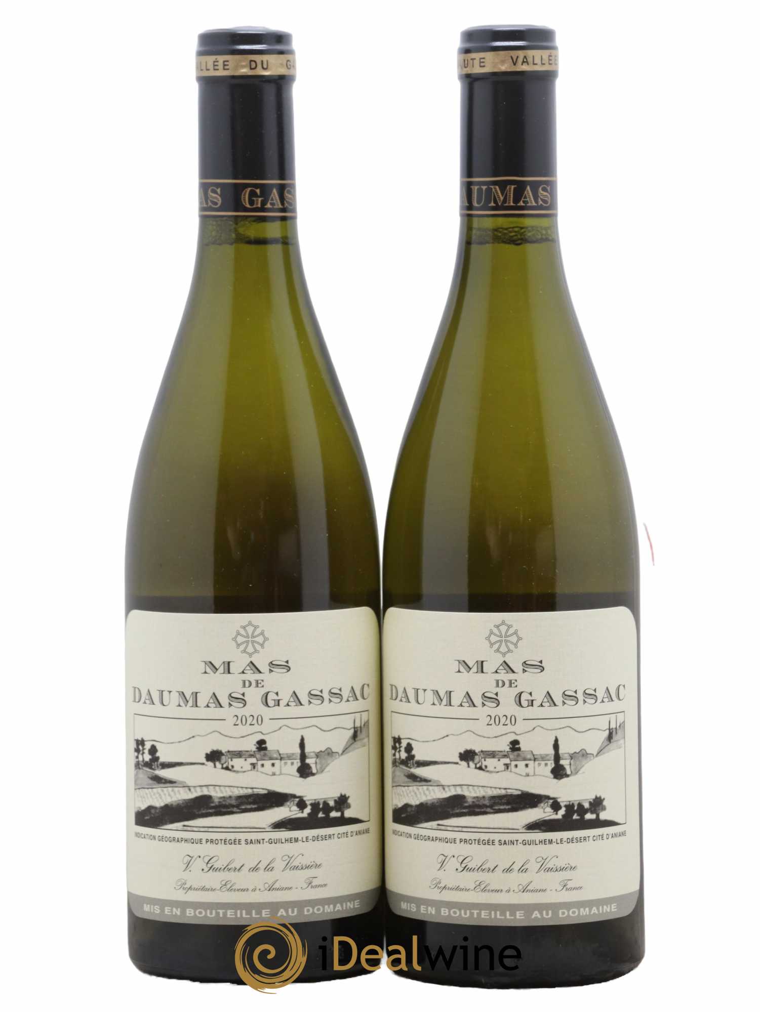 IGP St Guilhem-le-Désert - Cité d'Aniane Mas Daumas Gassac Famille Guibert de La Vaissière  2020 - Lot of 2 bottles - 0