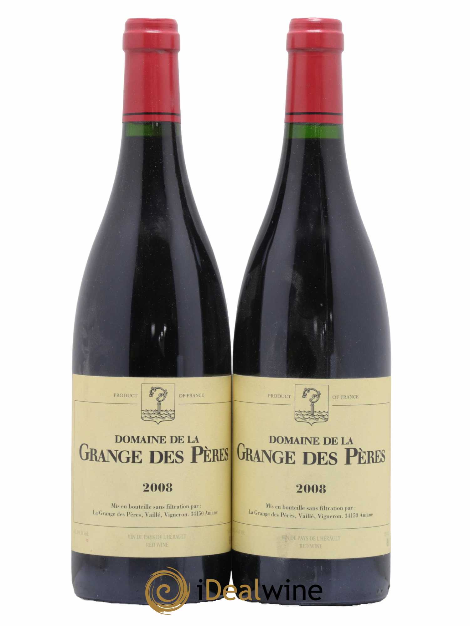 IGP Pays d'Hérault Grange des Pères Laurent Vaillé 2008 - Lot de 2 bouteilles - 0