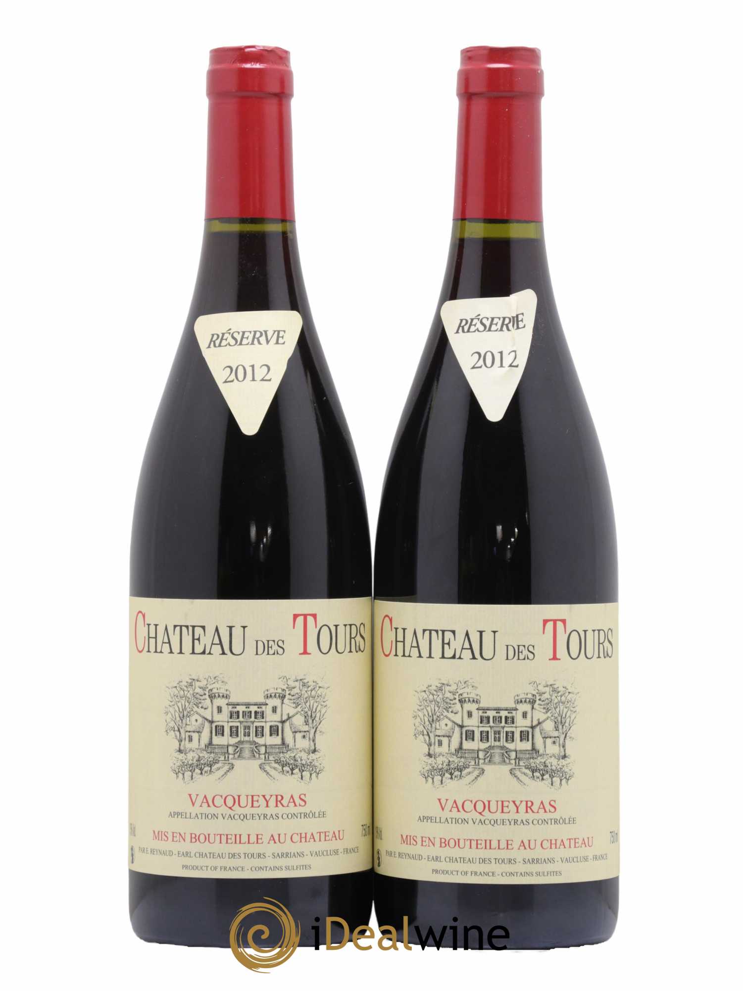 Vacqueyras Château des Tours Emmanuel Reynaud 2012 - Lot de 2 bouteilles - 0