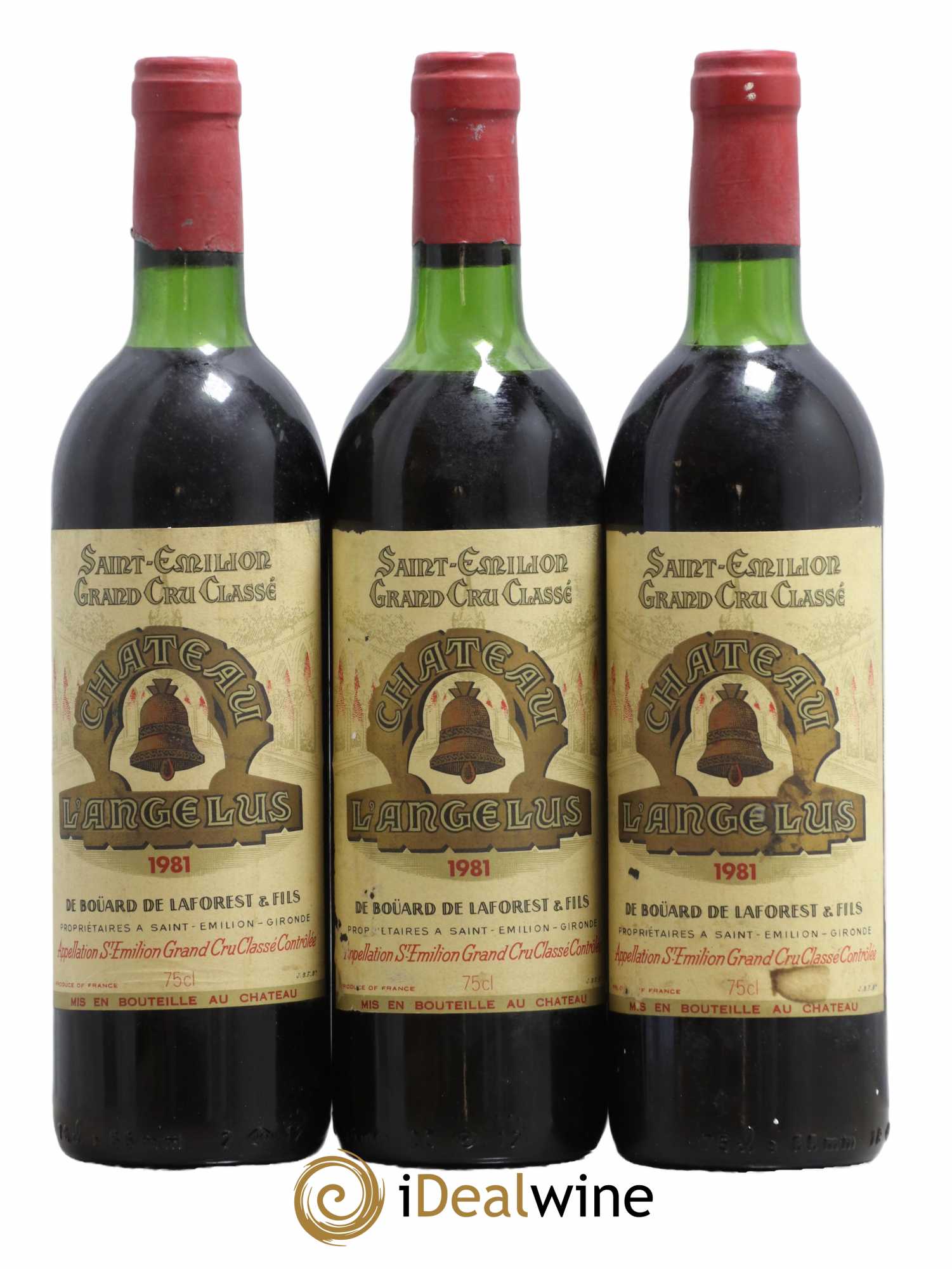 Château Angélus 1er Grand Cru Classé A  1981 - Lot of 3 bottles - 0