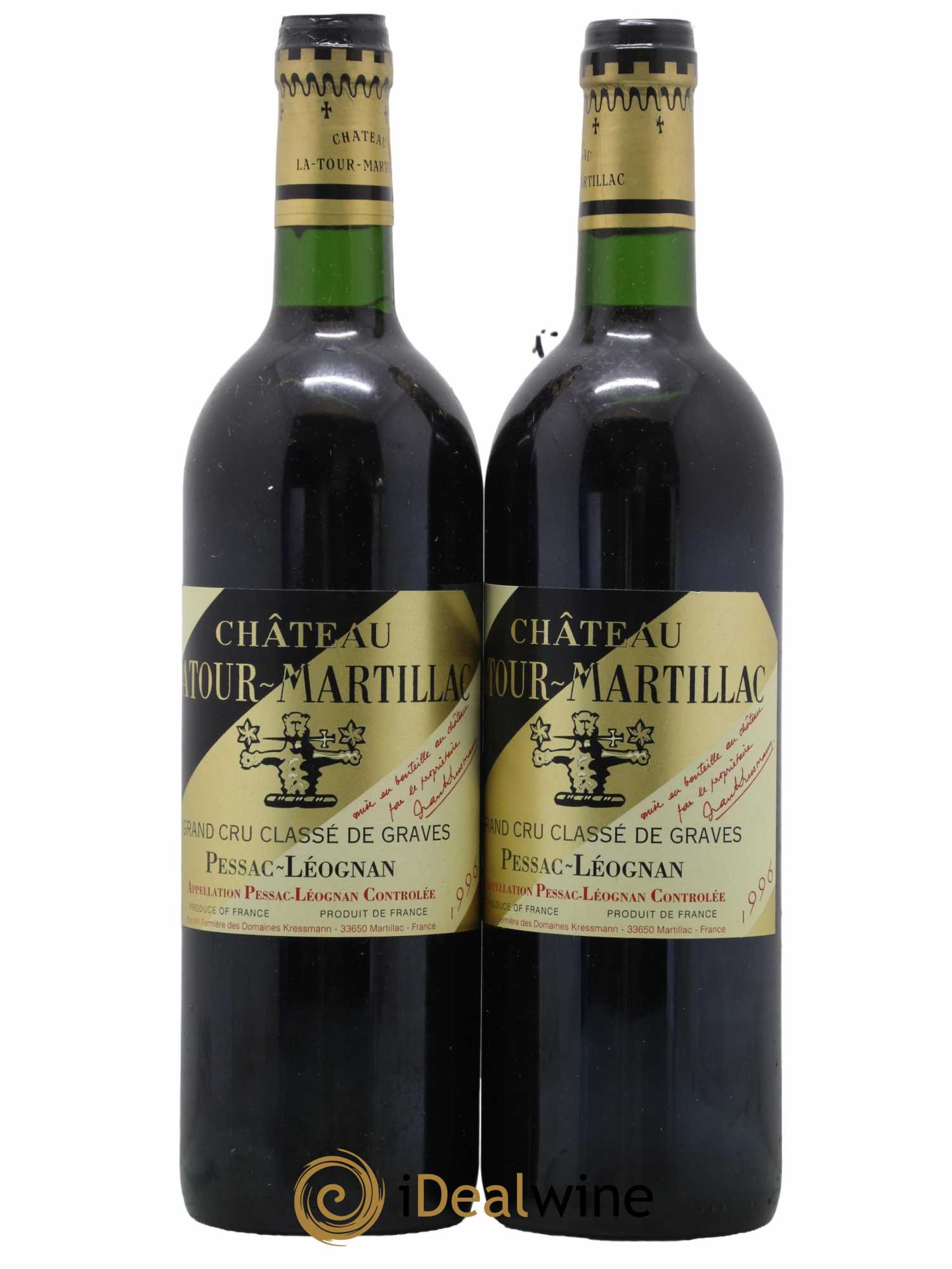 Château Latour-Martillac Cru Classé de Graves  1996 - Lot of 2 bottles - 0