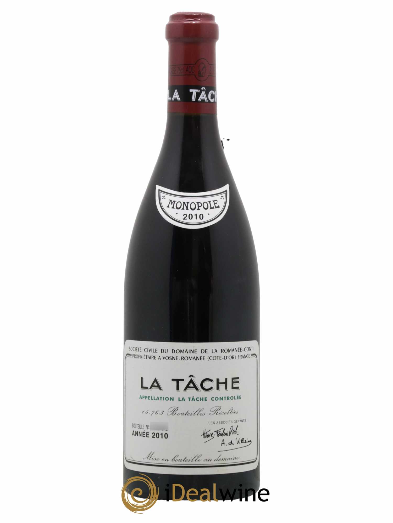 La Tâche Grand Cru Domaine de la Romanée-Conti  2010 - Lot de 1 bouteille - 0