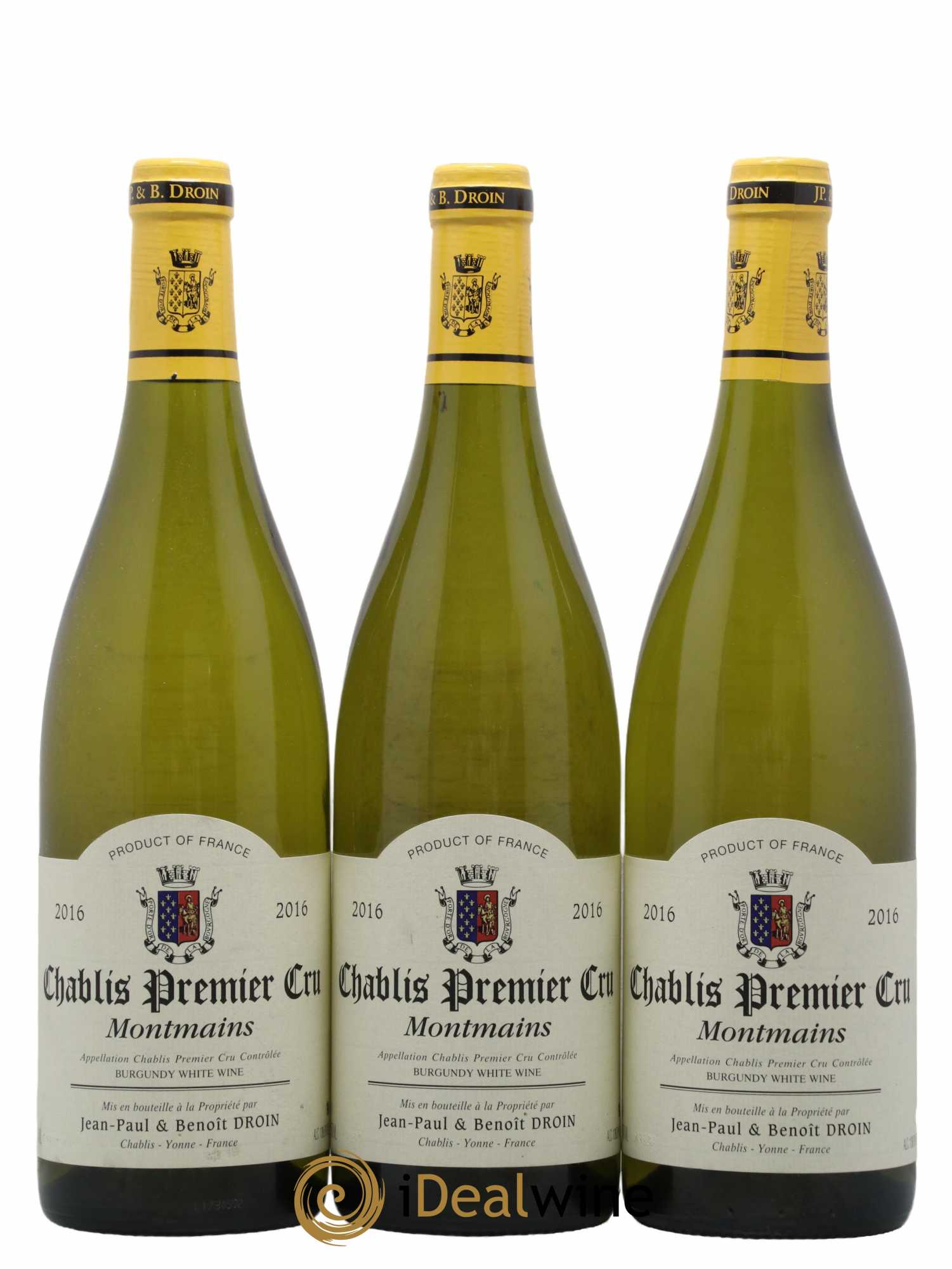 Chablis 1er Cru Montmains Jean-Paul & Benoît Droin (Domaine) 2016 - Lot de 3 bouteilles - 0