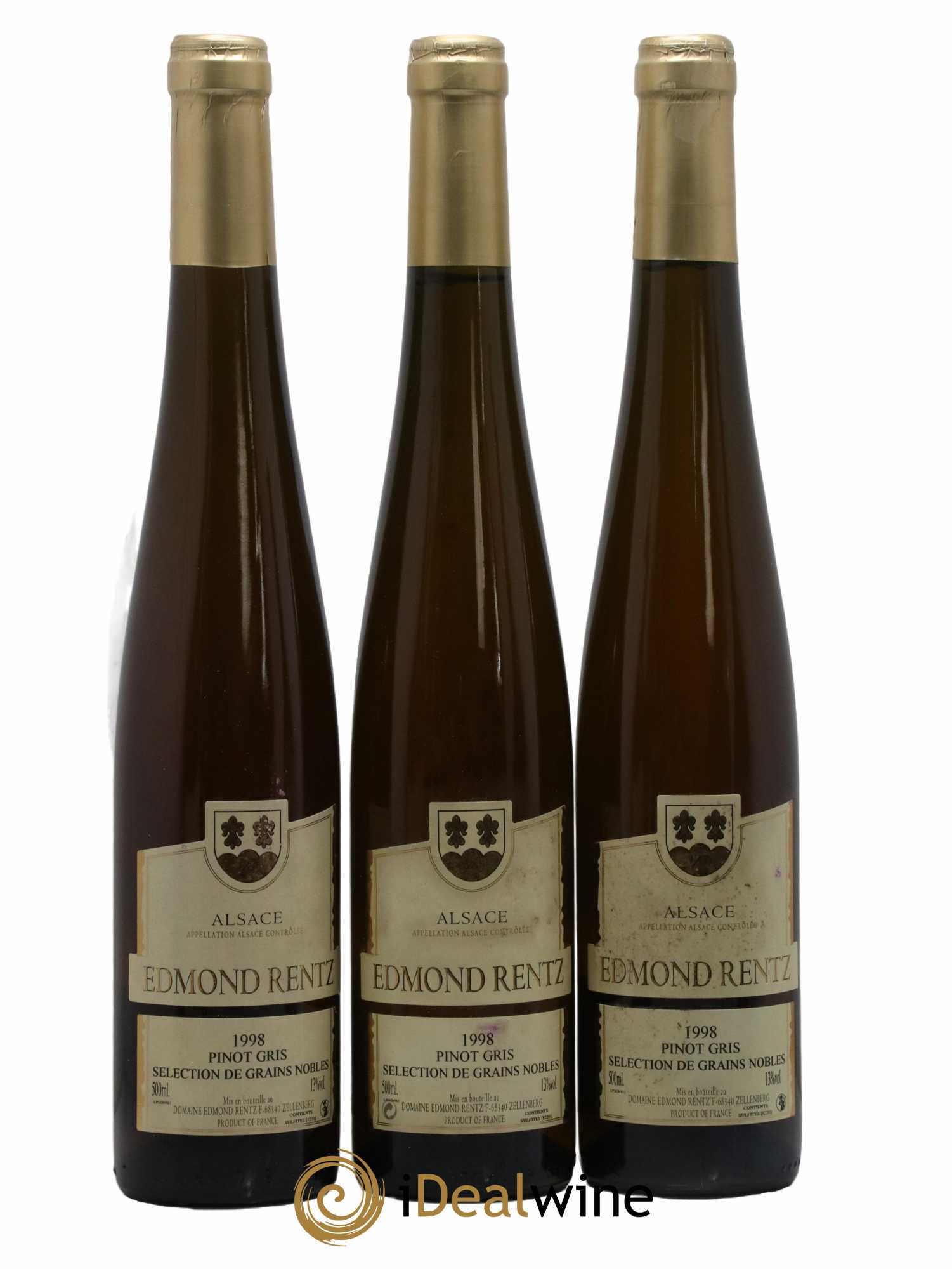 Alsace Pinot Gris Sélection Grains Nobles Domaine Rentz 50CL 1998 - Lot de 3 bouteilles - 0