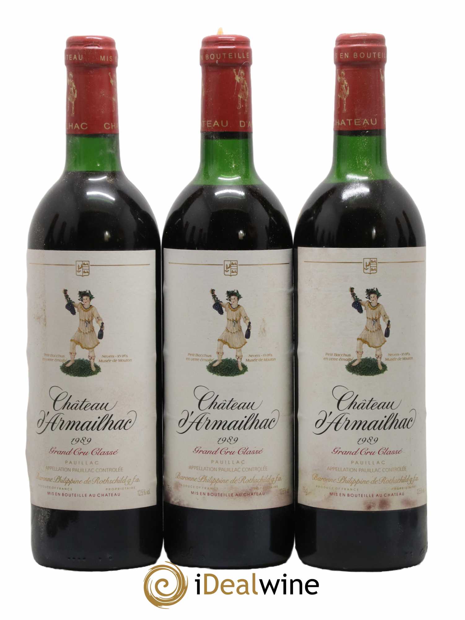 Château d' Armailhac - Mouton Baron(ne) Philippe 5ème Grand Cru Classé 1989 - Lot de 12 bouteilles - 2