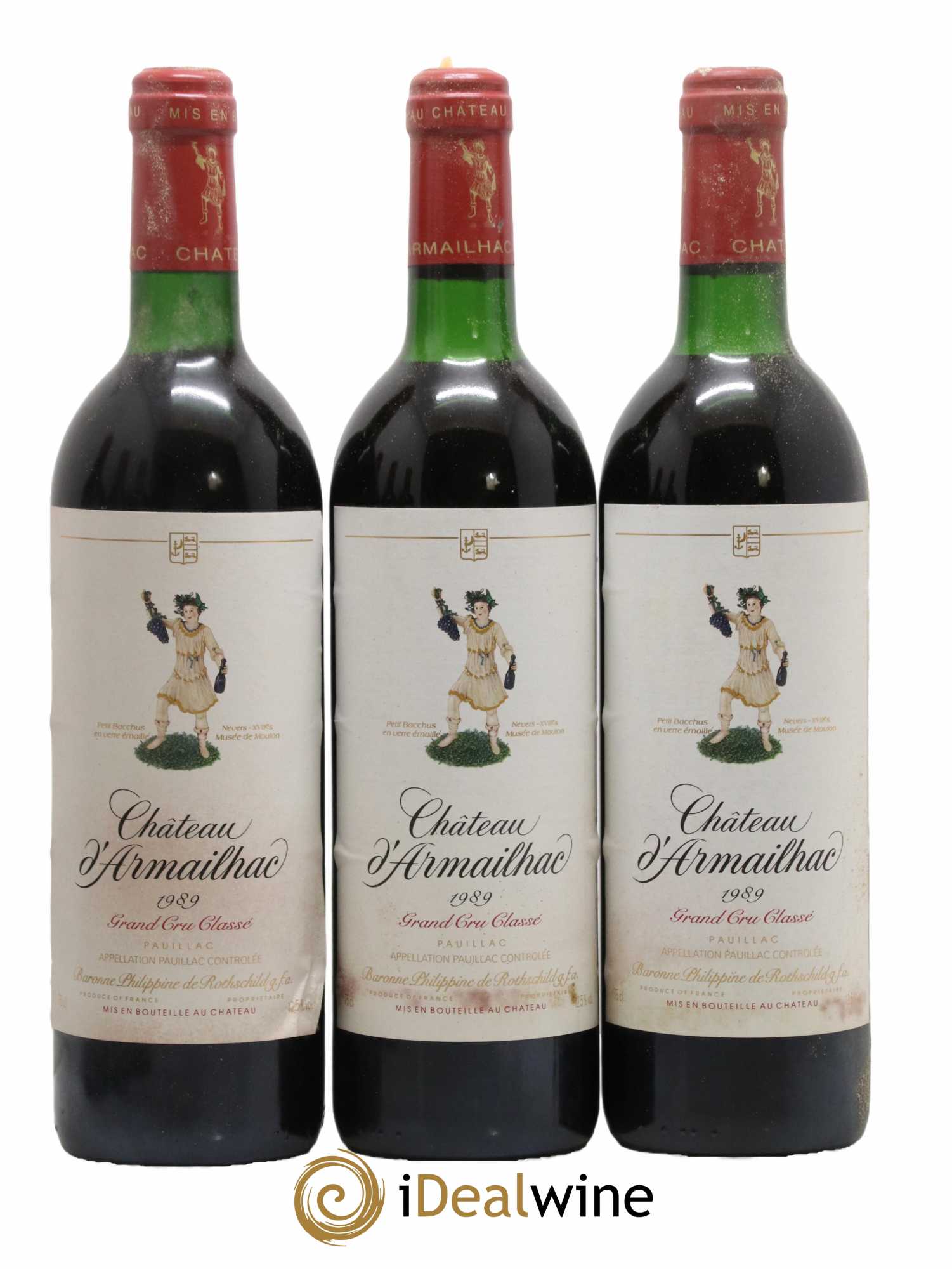 Château d' Armailhac - Mouton Baron(ne) Philippe 5ème Grand Cru Classé 1989 - Posten von 12 Flaschen - 3