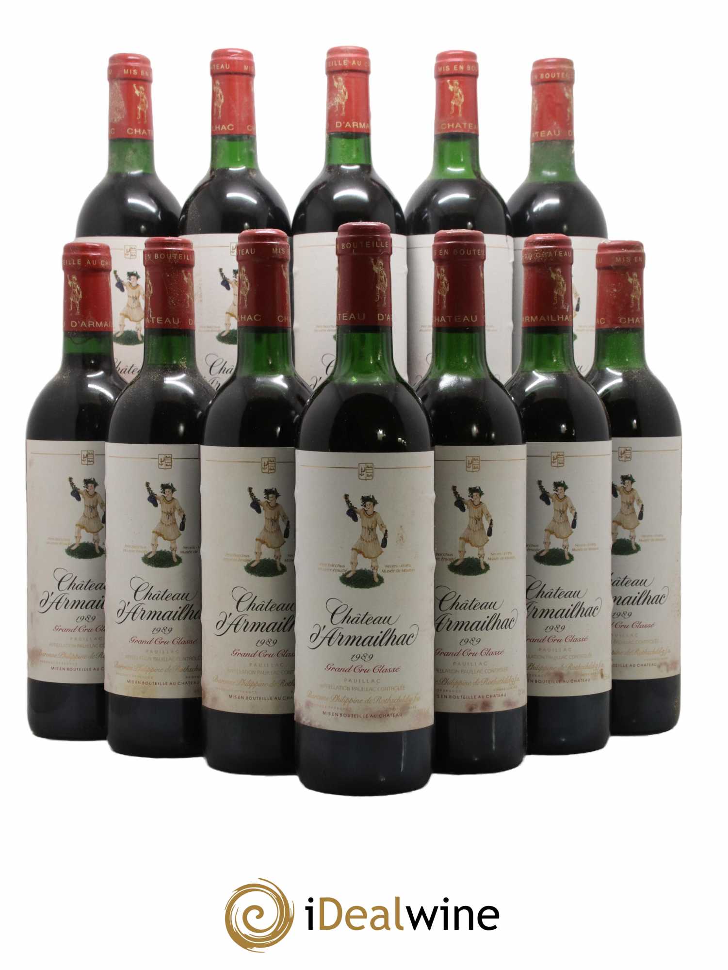 Château d' Armailhac - Mouton Baron(ne) Philippe 5ème Grand Cru Classé 1989 - Posten von 12 Flaschen - 0