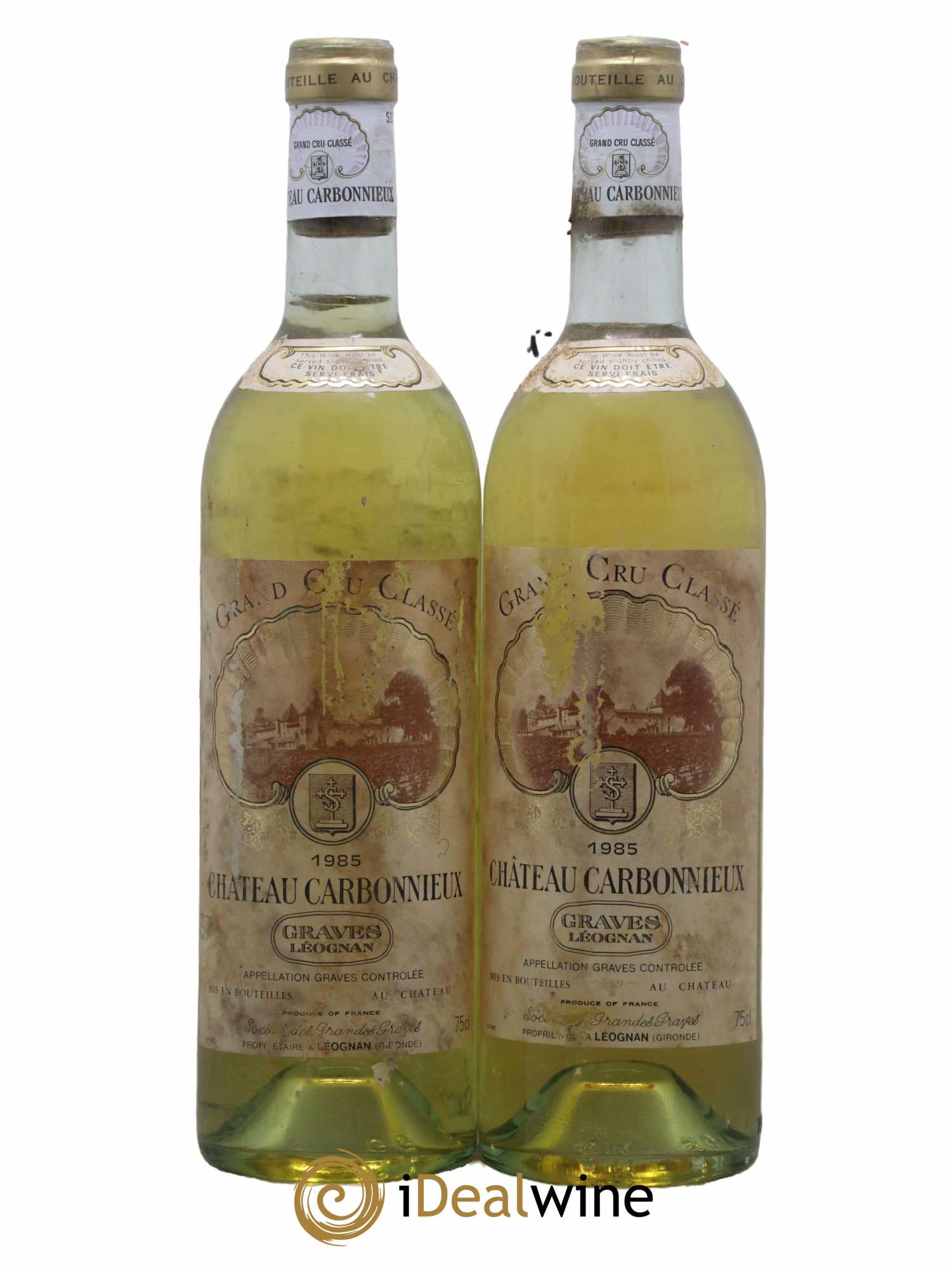 Château Carbonnieux Cru Classé de Graves 1985 - Lot de 2 bouteilles - 0