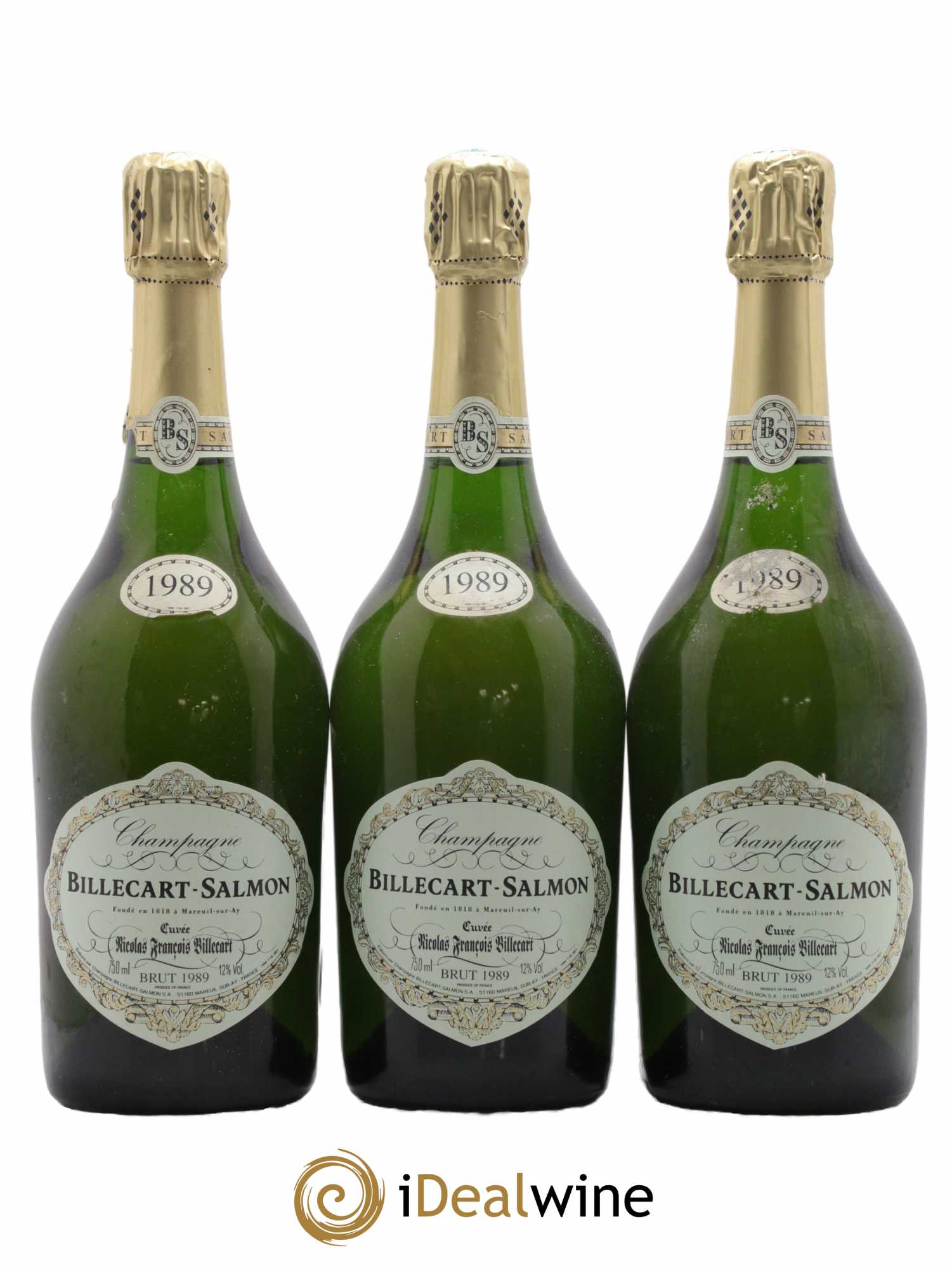 Brut Nicolas François Billecart Billecart-Salmon 1989 - Lot of 3 bottles - 0