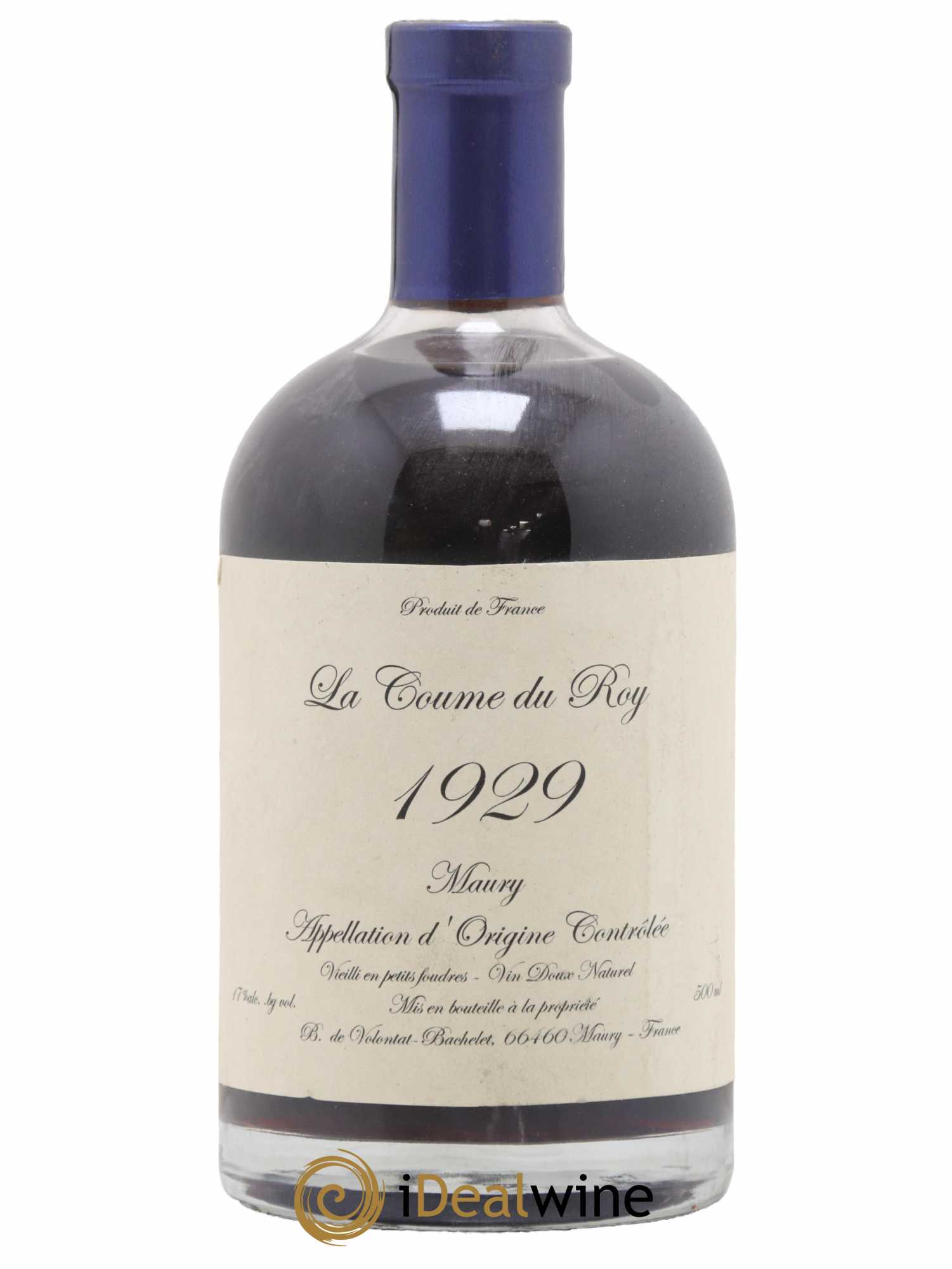 Maury Vin Doux Naturel Vieilli en petits foudres Domaine de la Coume du Roy 50cl 1929 - Lot de 1 bouteille - 0