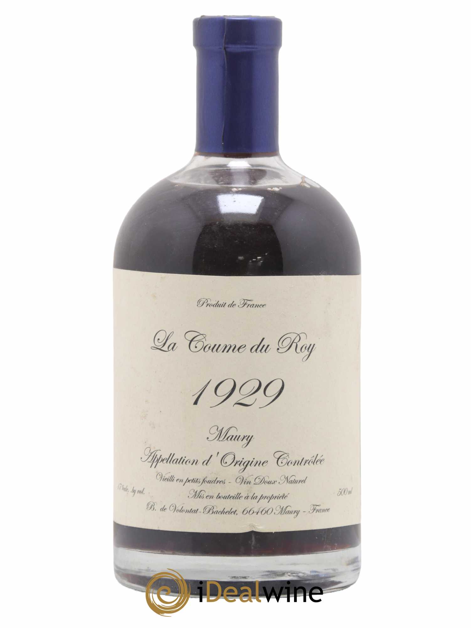 Maury Vin Doux Naturel Vieilli en petits foudres Domaine de la Coume du Roy 50cl 1929 - Lot de 1 bouteille - 0