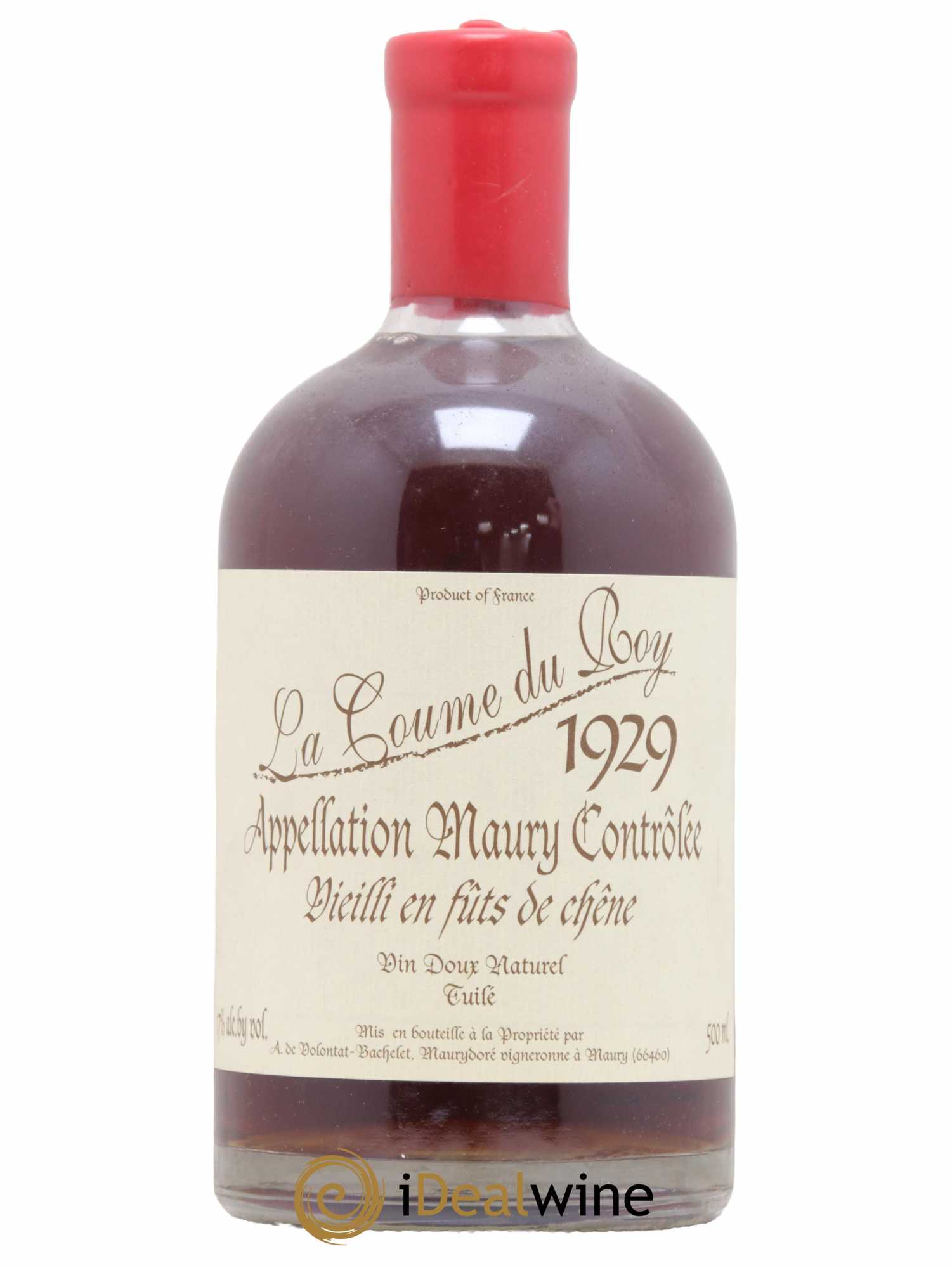 Maury Vin Doux Naturel Vieilli en fûts de Chêne Domaine de la Coume du Roy 50cl 1929 - Lotto di 1 bottiglia - 0