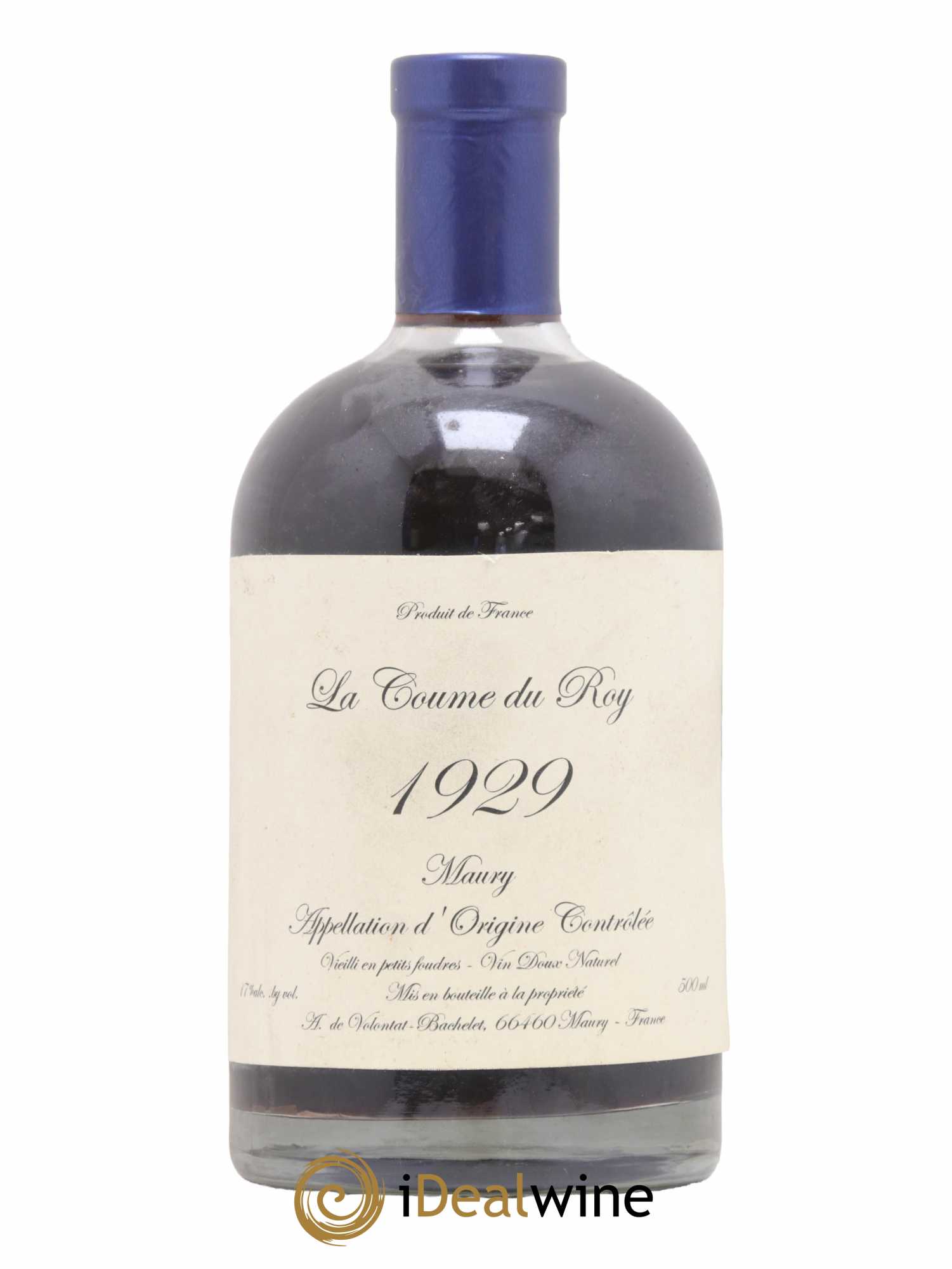 Maury Vin Doux Naturel Vieilli en Petits Foudres Domaine de la Coume du Roy 50cl 1929 - Lot de 1 bouteille - 0