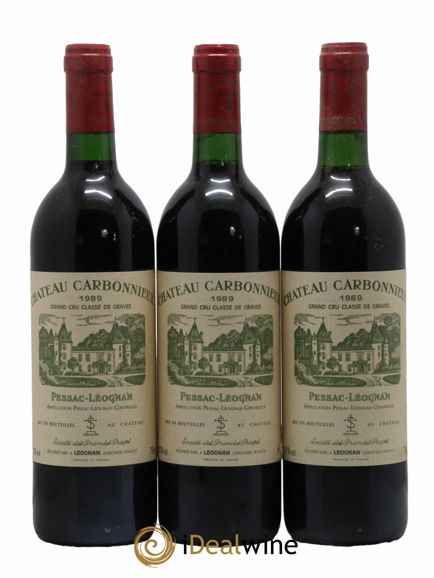 Château Carbonnieux Cru Classé de Graves 1989 - Lot of 3 bottles - 0