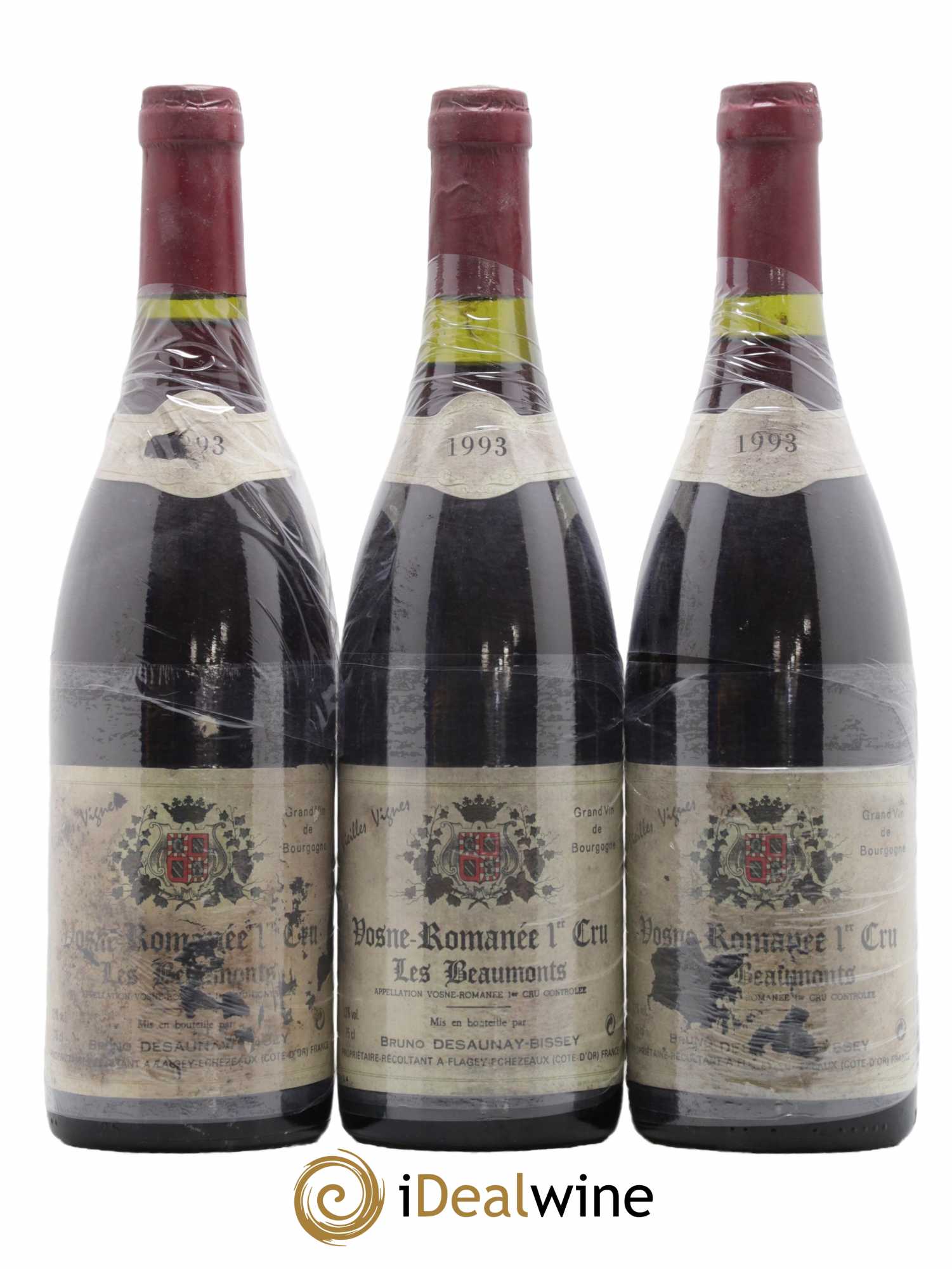 Vosne-Romanée 1er Cru Les Beaux Monts Vieilles Vignes Bruno Desauney-Bissey 1993 - Lot of 3 bottles - 0