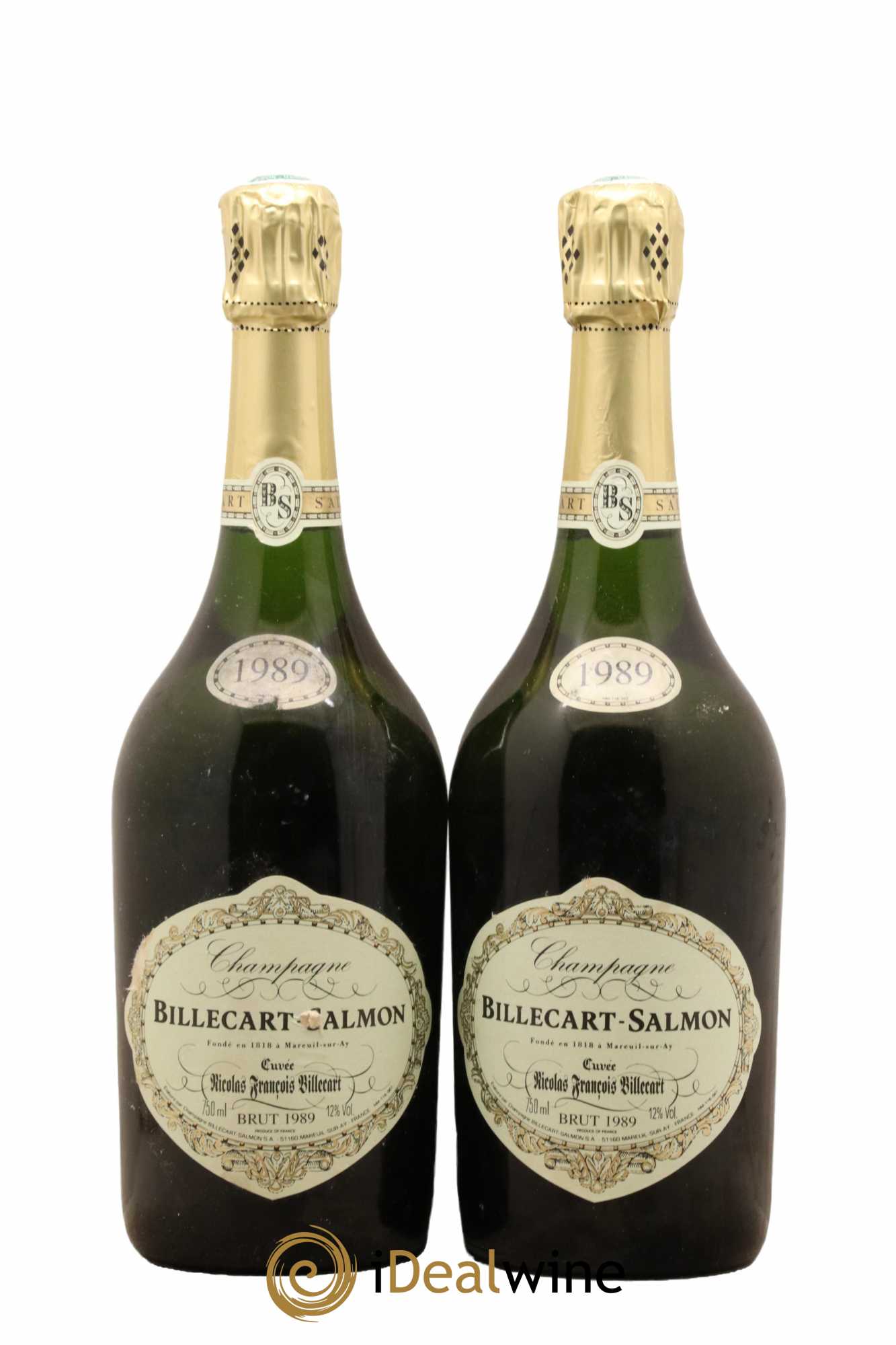 Brut Nicolas François Billecart Billecart-Salmon 1989 - Lotto di 2 bottiglie - 0