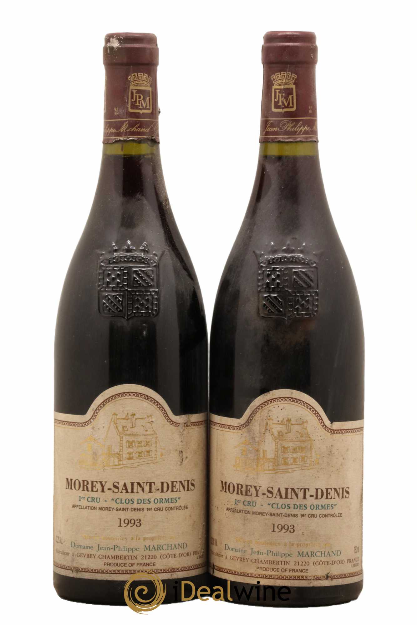 Morey Saint-Denis 1er Cru Clos des Ormes Domaine Jean-Philippe Marchand 1993 - Lotto di 2 bottiglie - 0