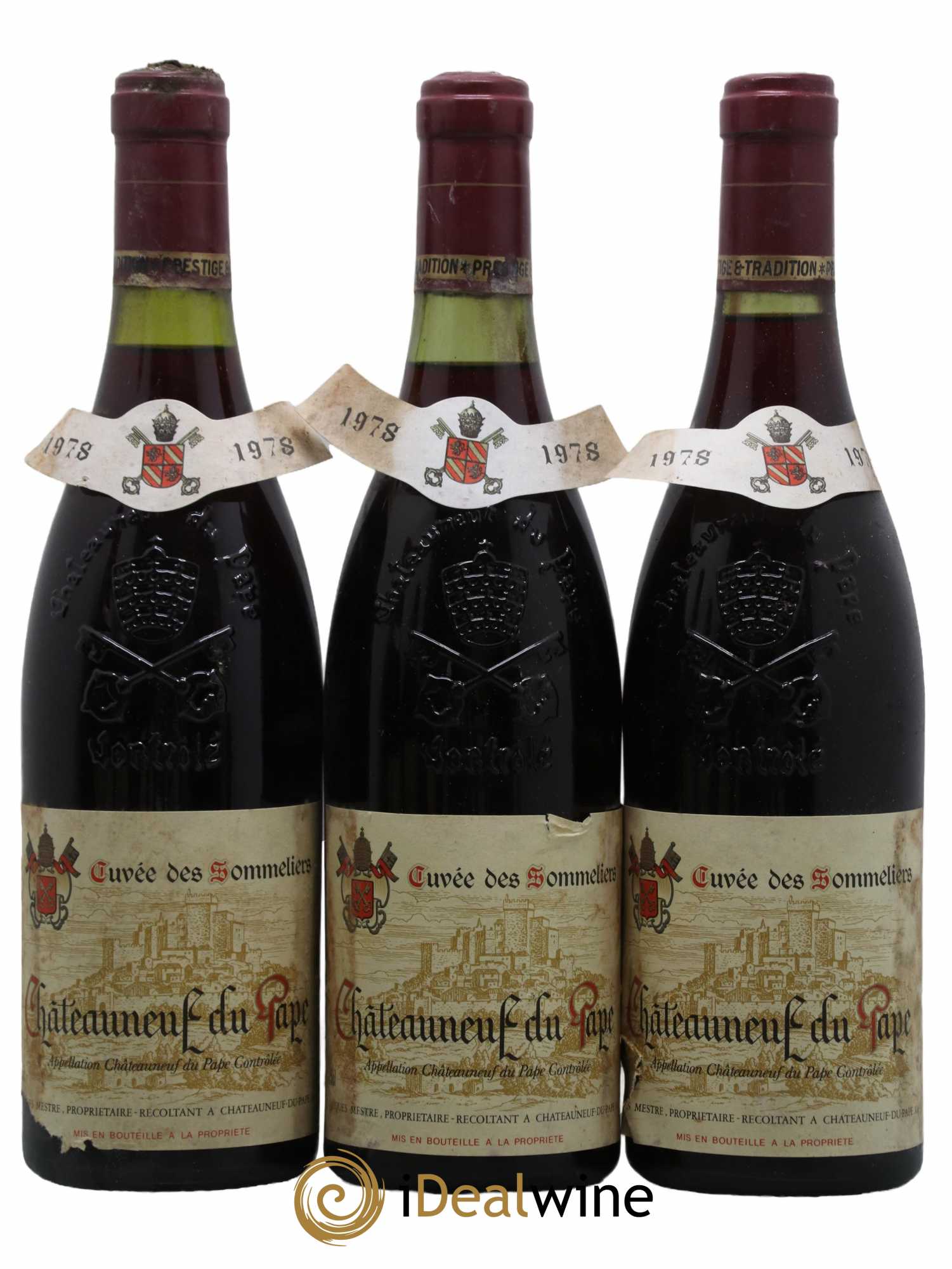 Châteauneuf-du-Pape Cuvée des Sommeliers Domaine Jacques Mestre 1978 - Lot de 3 bouteilles - 0